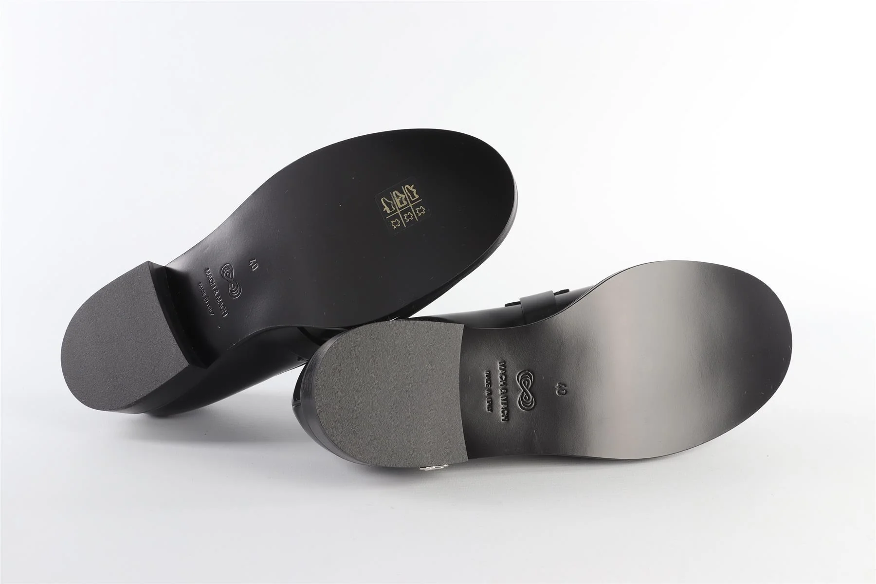 MACH & MACH BLACK LEATHER LOAFERS EU 40 UK 7 US 10 - Image 6