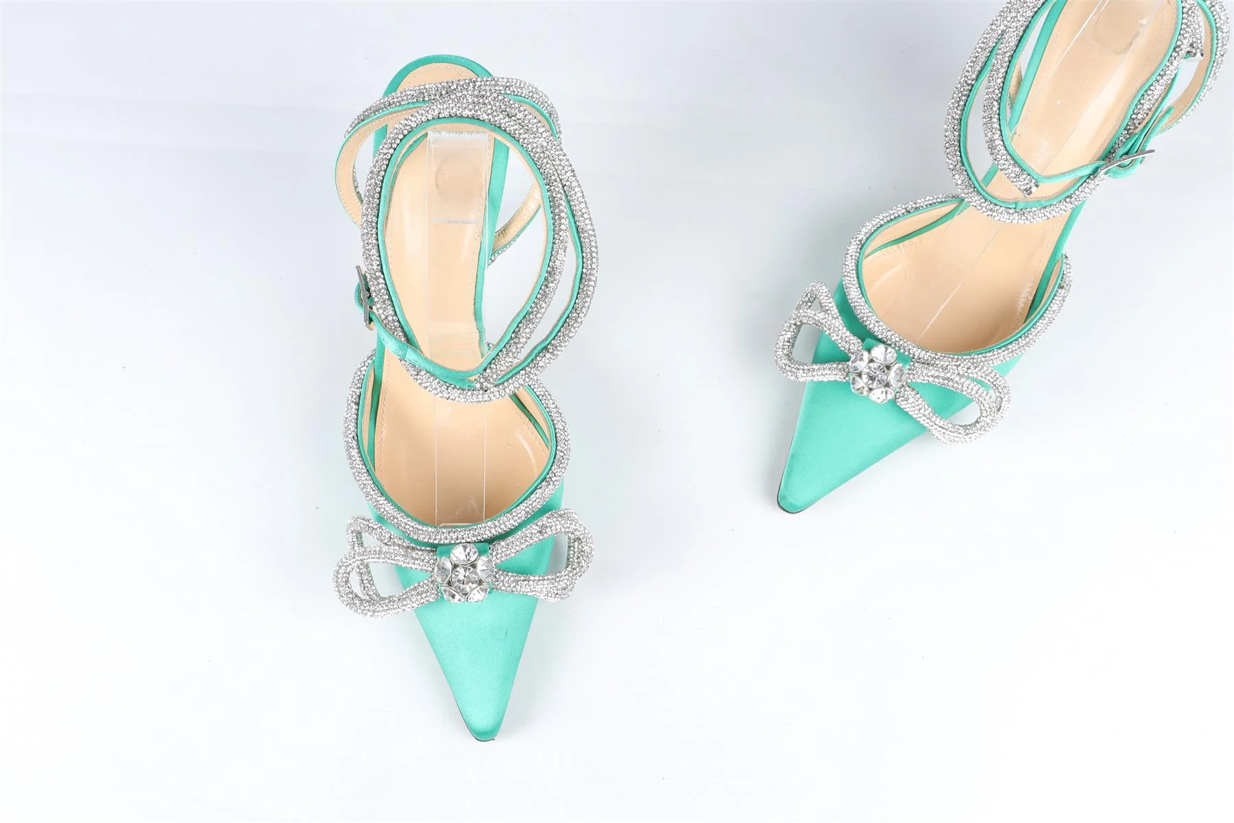 MACH & MACH GREEN CRYSTAL AND SATIN PUMPS EU 39.5 UK 6.5 US 9.5 - Image 4