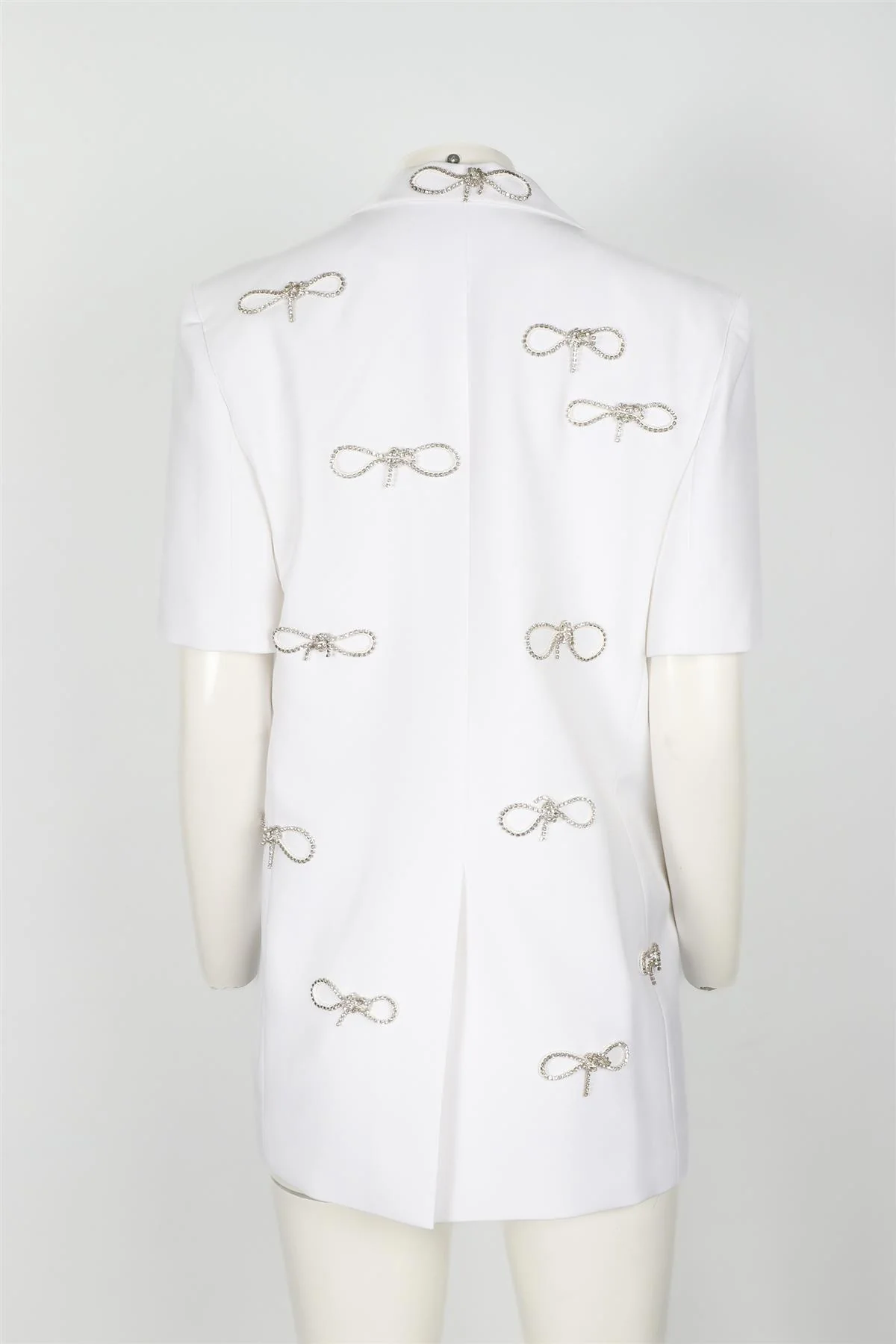 MACH & MACH IVORY CRYSTAL AND WOOL MINI DRESS UK 10 US 6 - Image 4