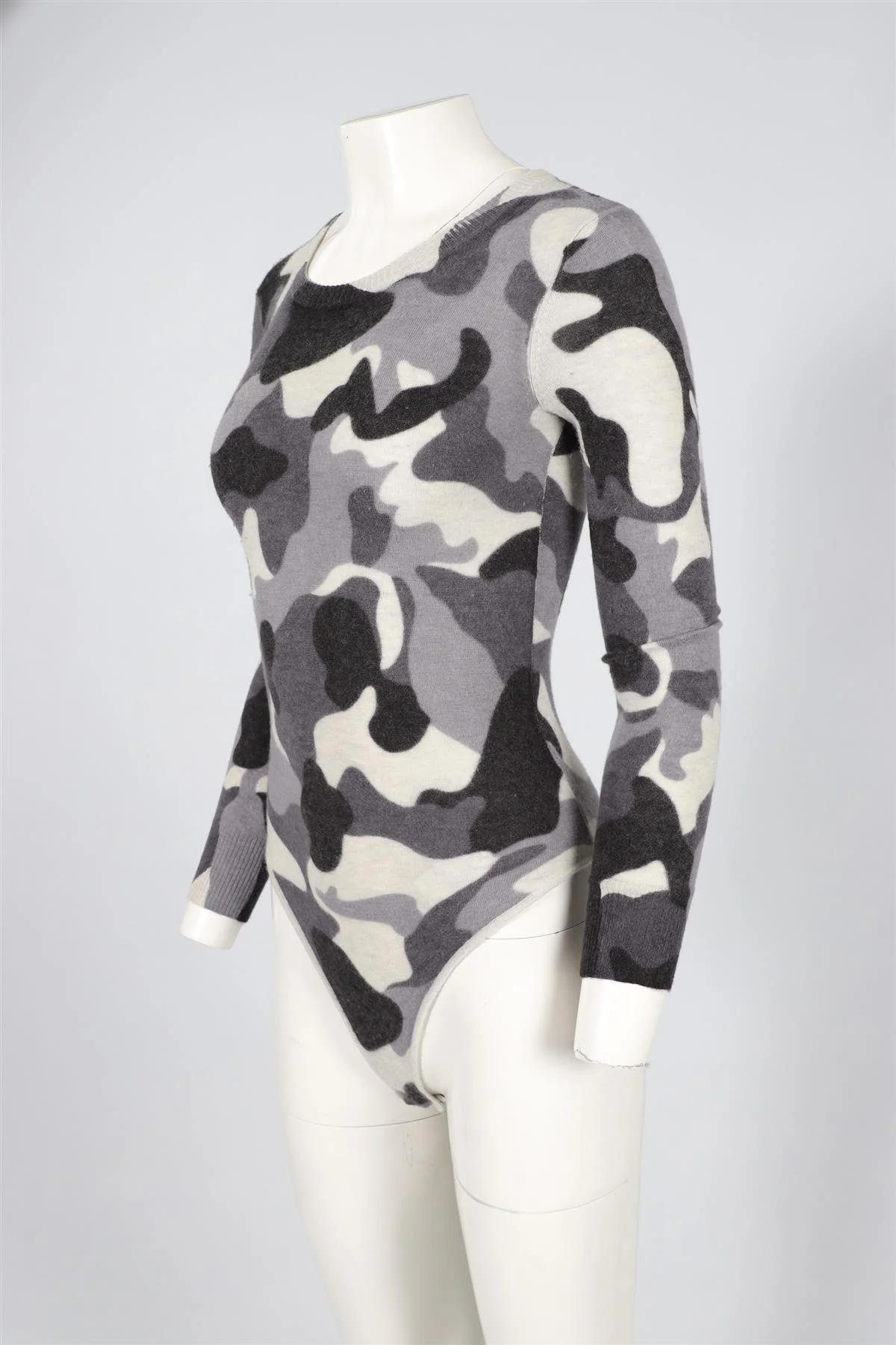 MADELEINE THOMPSON GREY CASHMERE BODYSUIT SMALL - Image 3