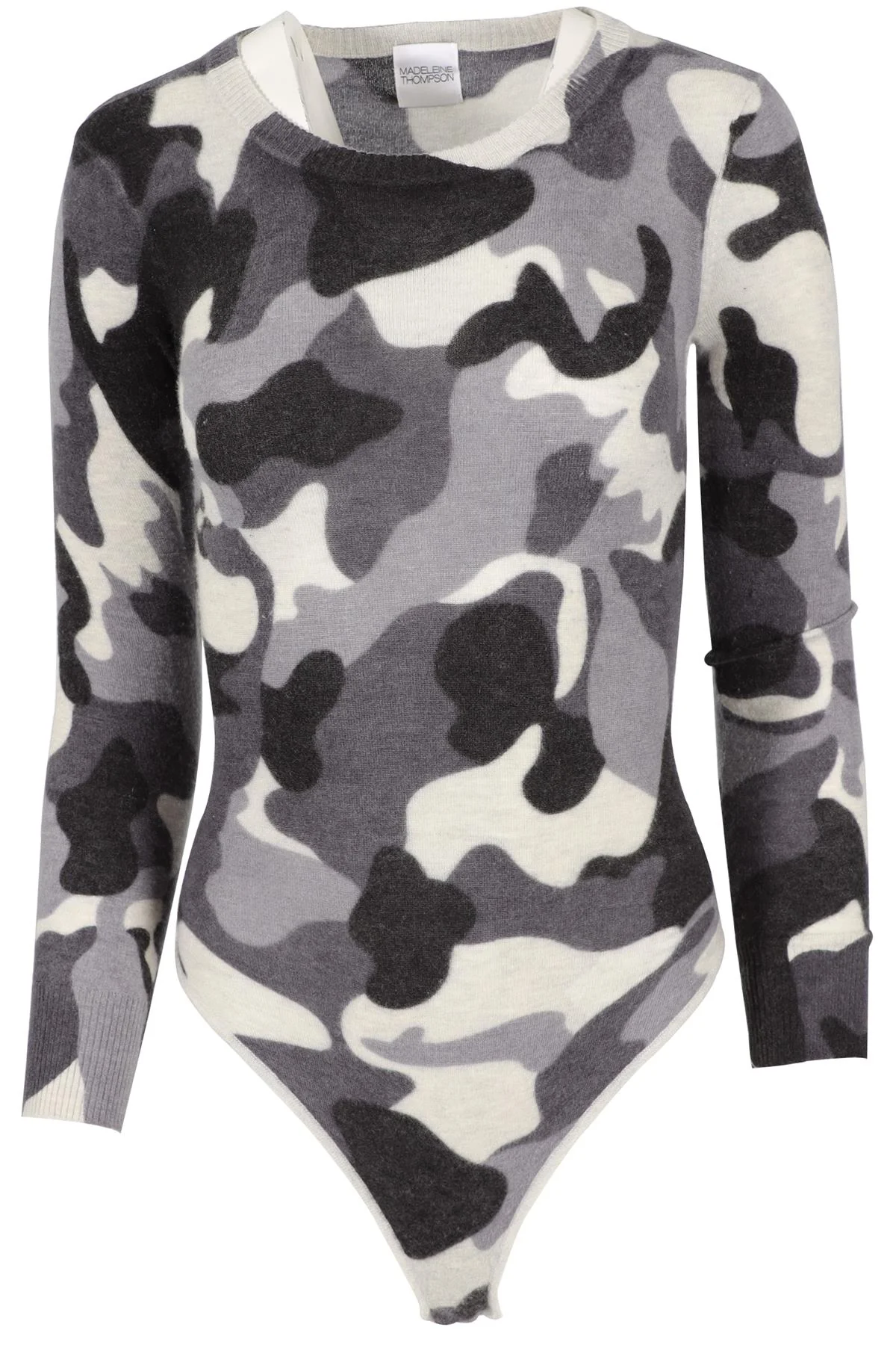 MADELEINE THOMPSON GREY CASHMERE BODYSUIT SMALL - Image 5