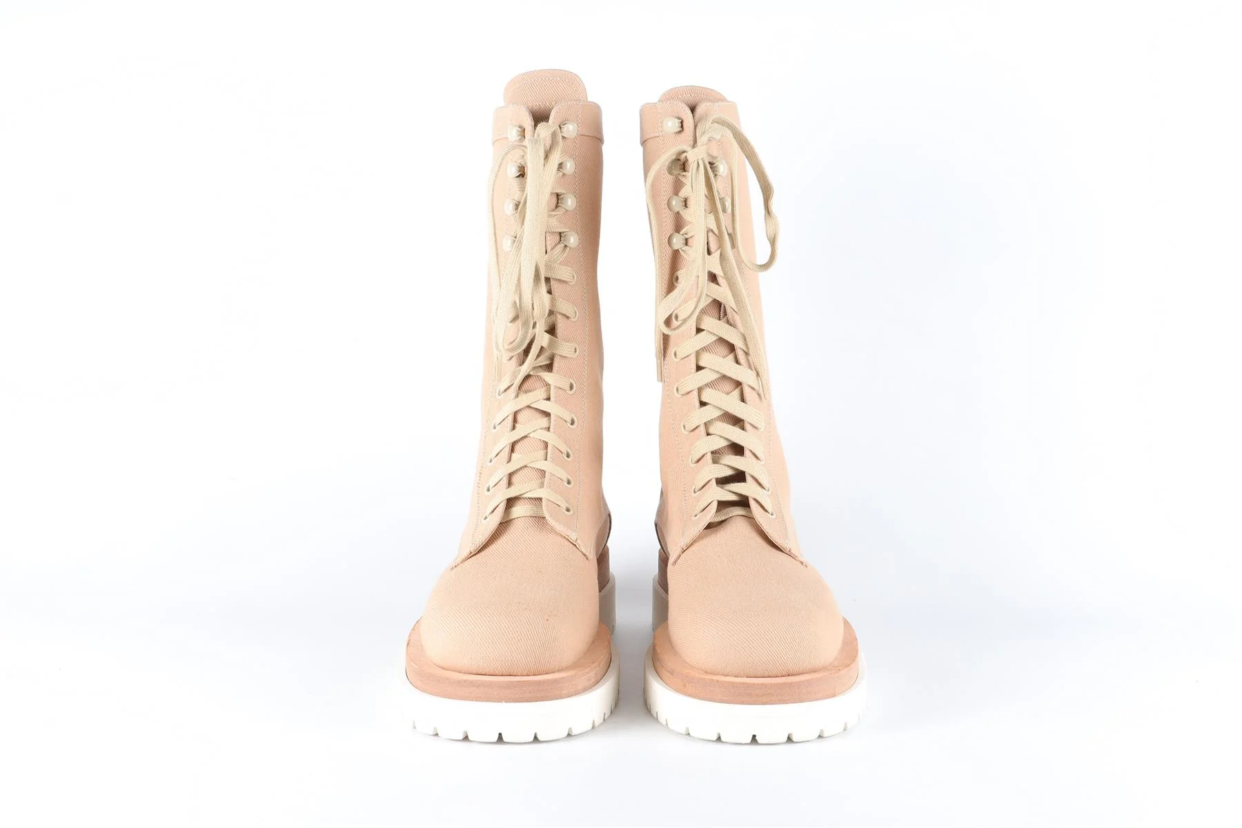 MAGDA BUTRYM BEIGE CANVAS BOOTS EU 38 UK 5 US 8 - Image 3