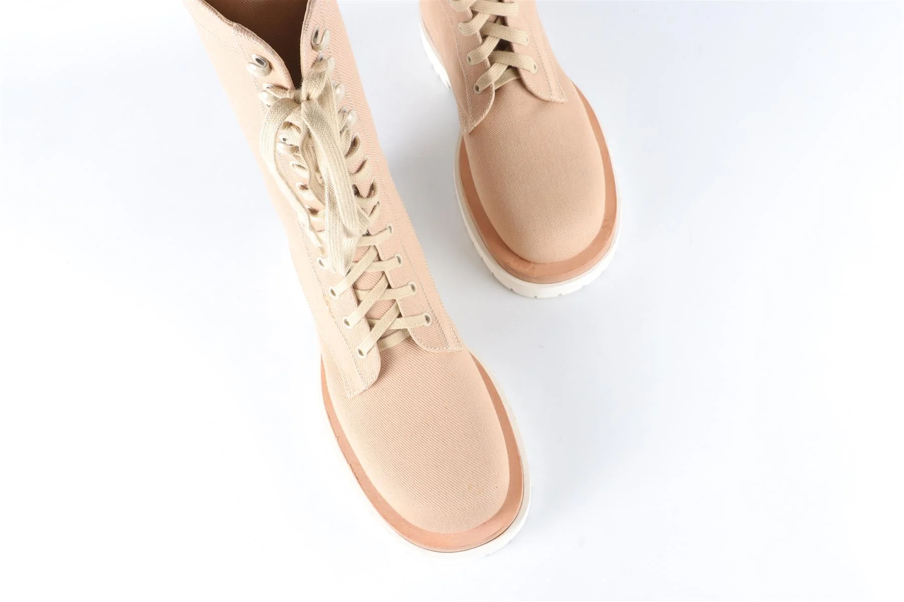 MAGDA BUTRYM BEIGE CANVAS BOOTS EU 38 UK 5 US 8 - Image 4