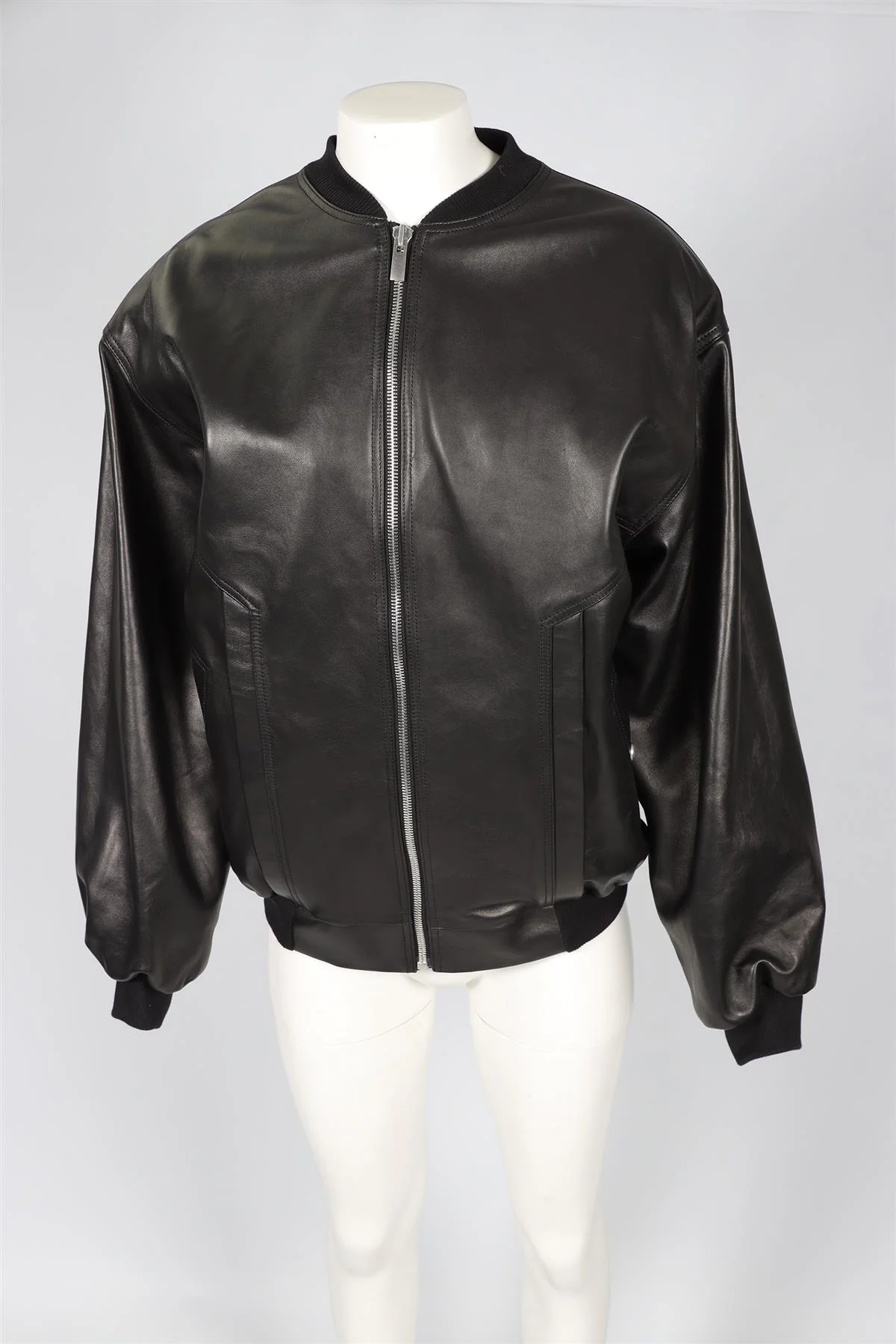 MAGDA BUTRYM BLACK LEATHER BOMBER JACKET FR 36 UK 8 - Image 2