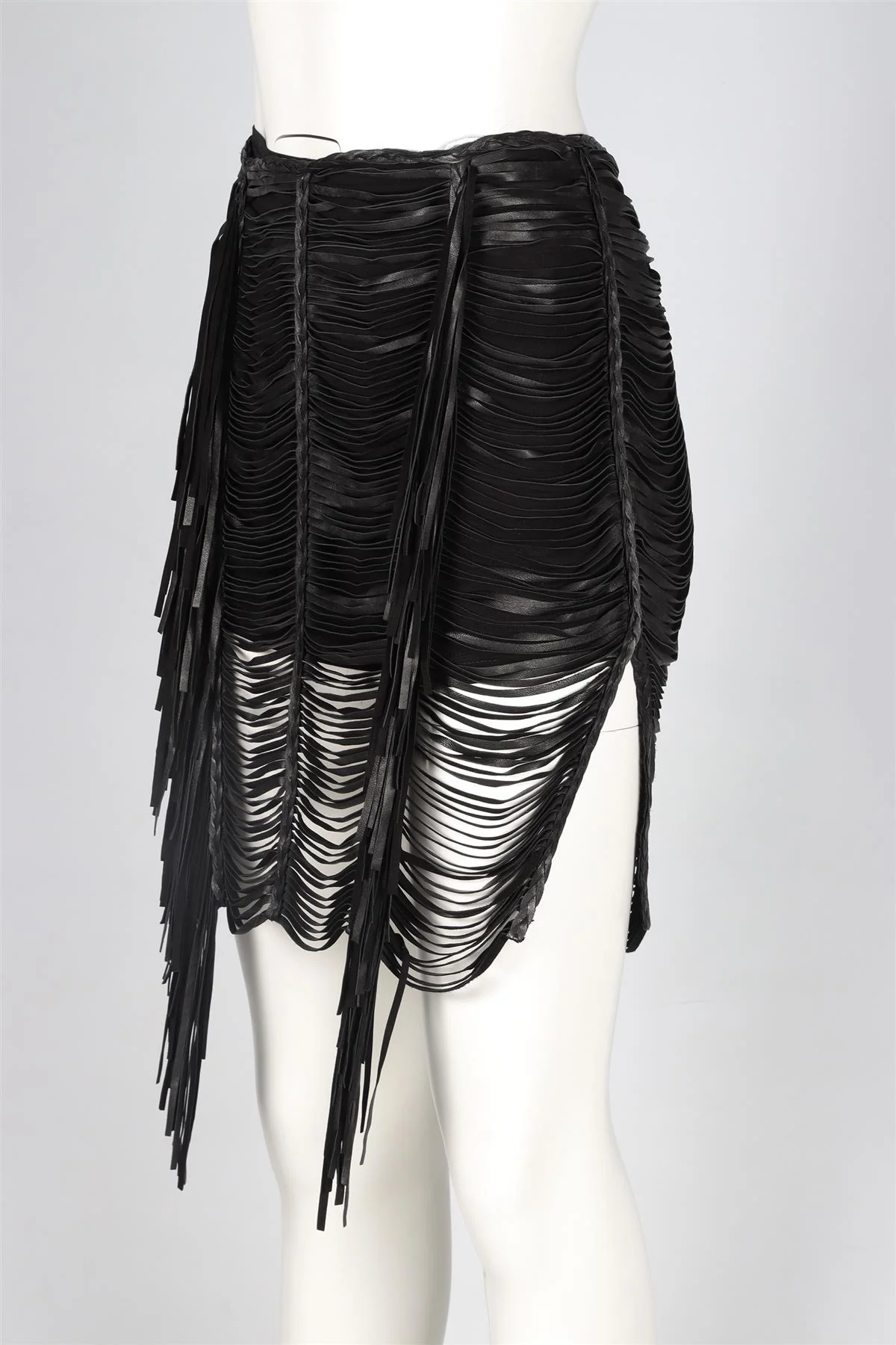 MAGDA BUTRYM BLACK LEATHER MINI SKIRT FR 36 UK 8 - Image 3