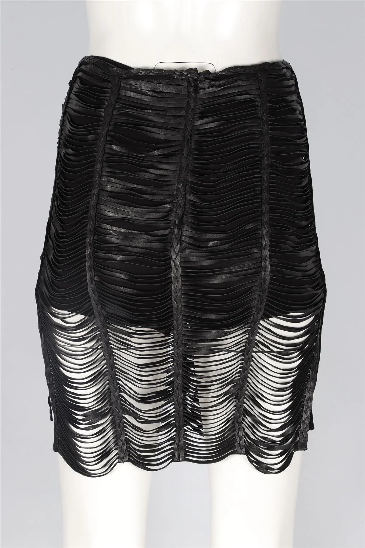 MAGDA BUTRYM BLACK LEATHER MINI SKIRT FR 36 UK 8 - Image 4