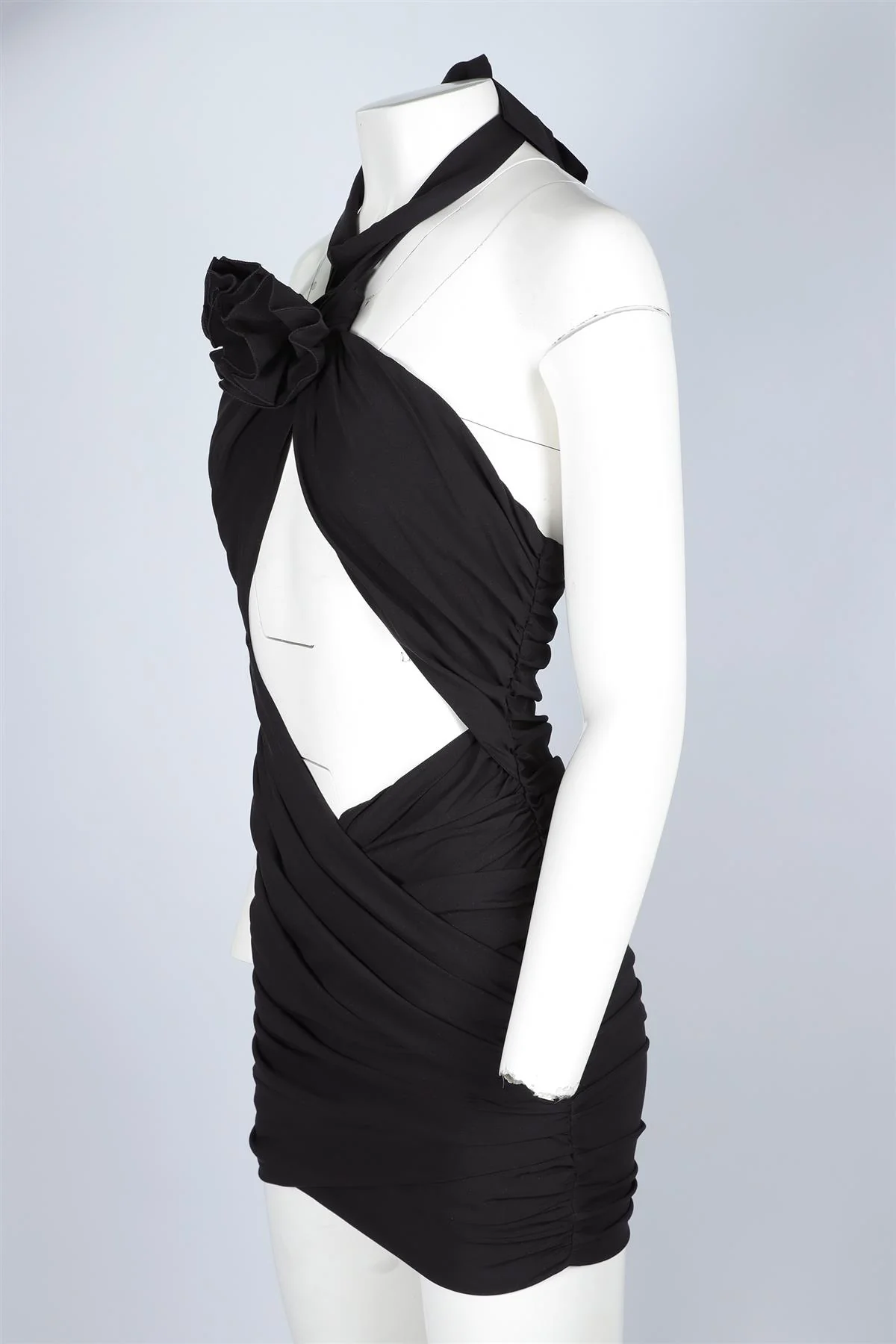 MAGDA BUTRYM BLACK SILK MINI DRESS FR 36 UK 8 - Image 3