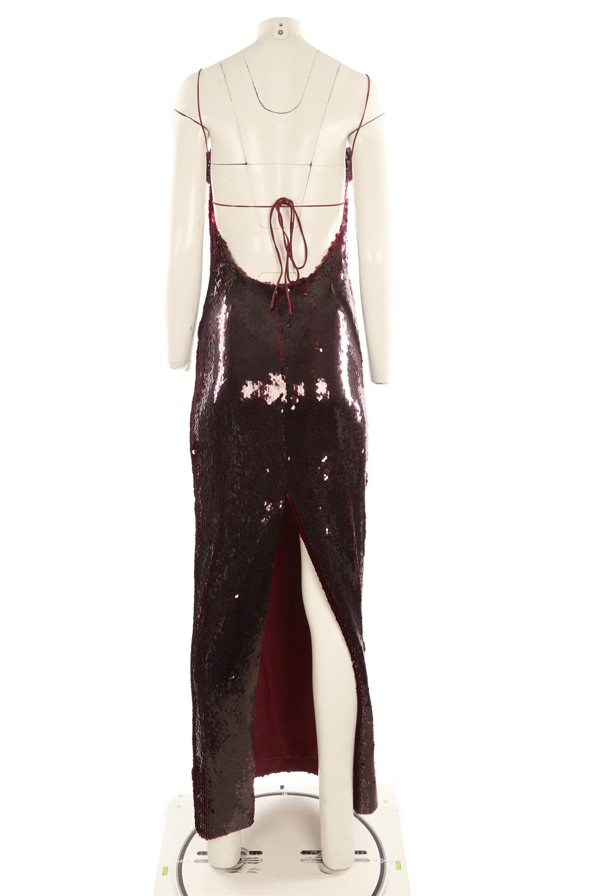 MAGDA BUTRYM BURGUNDY SEQUIN MAXI DRESS FR 36 UK 8 - Image 4
