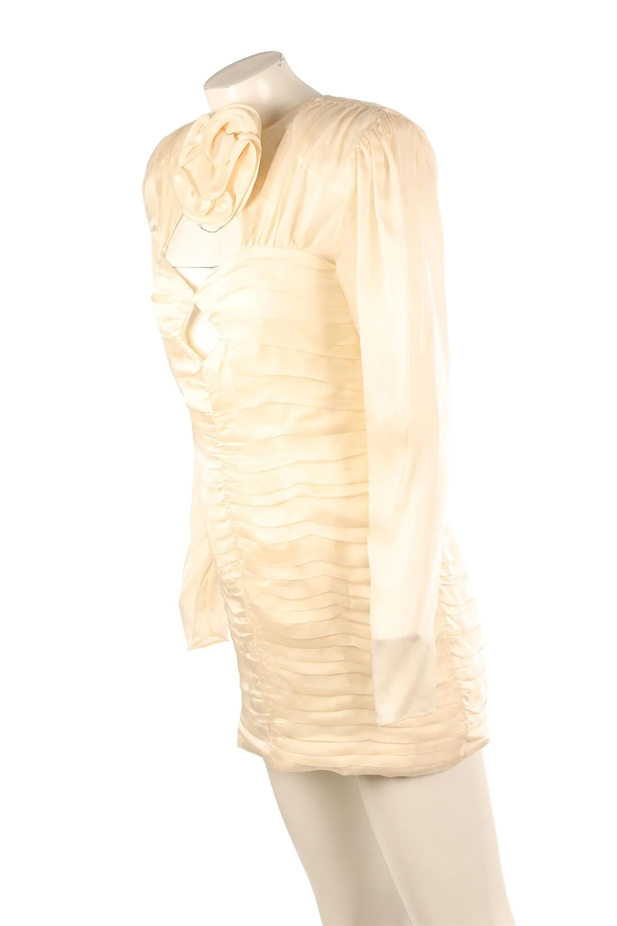 MAGDA BUTRYM CREAM SILK MINI DRESS IT 40 UK 8 - Image 2