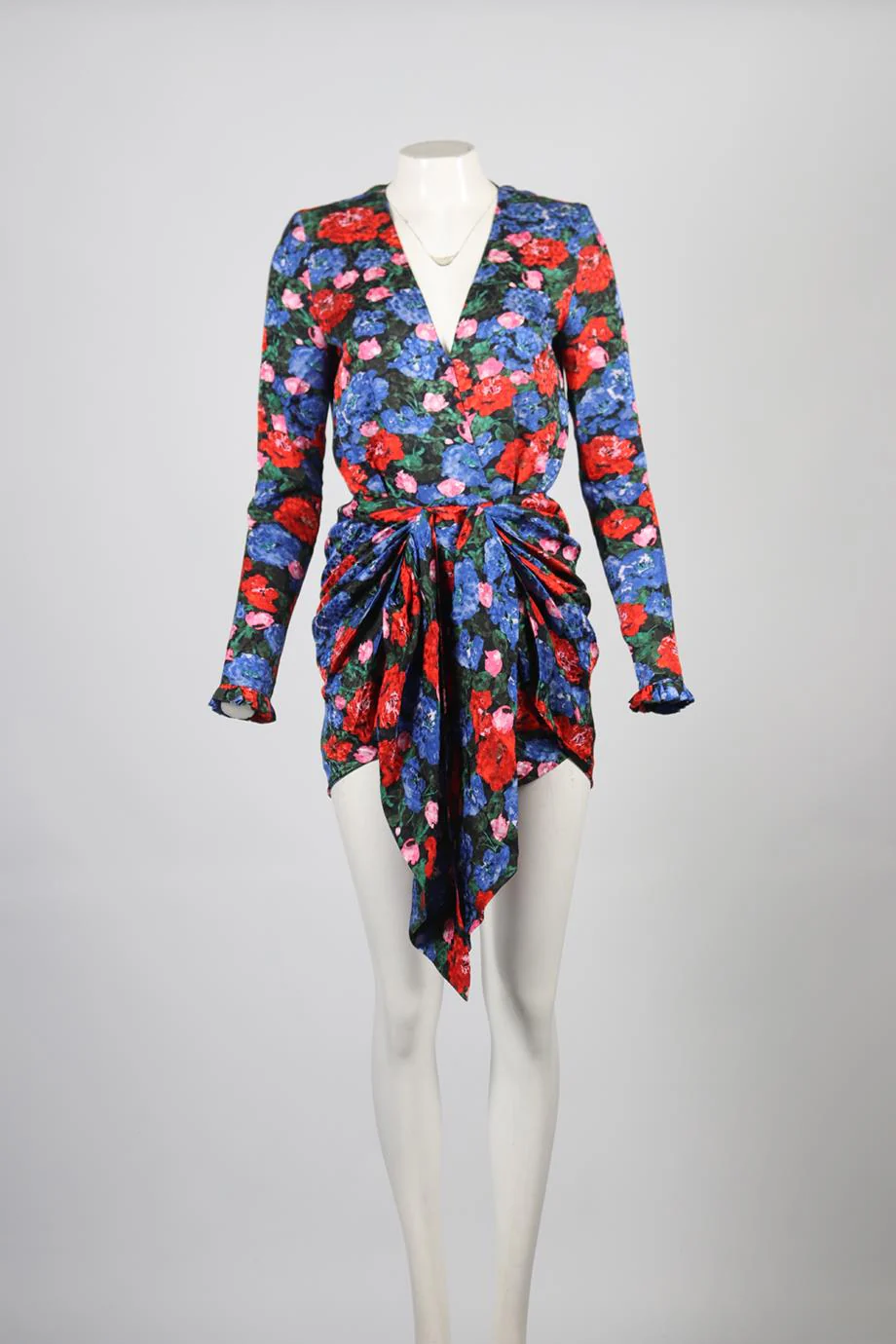 MAGDA BUTRYM FLORAL PRINT SILK MINI DRESS FR 34 UK 6 - Image 2