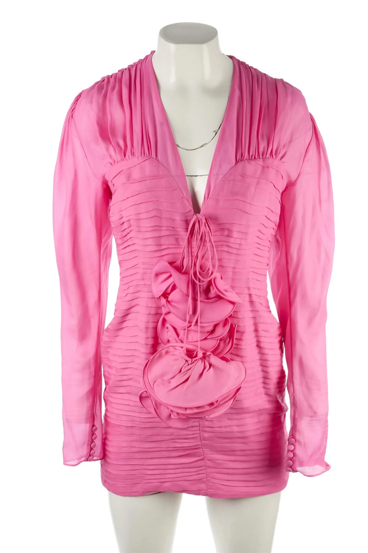 MAGDA BUTRYM PINK SILK MINI DRESS FR 36 UK 8 - Image 2