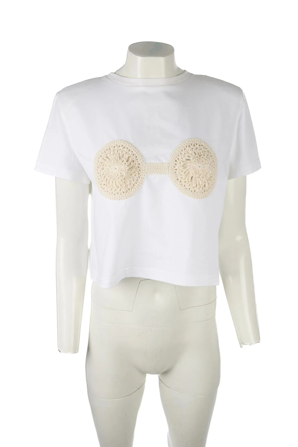 MAGDA BUTRYM WHITE COTTON T-SHIRT FR 36 UK 8 - Image 2