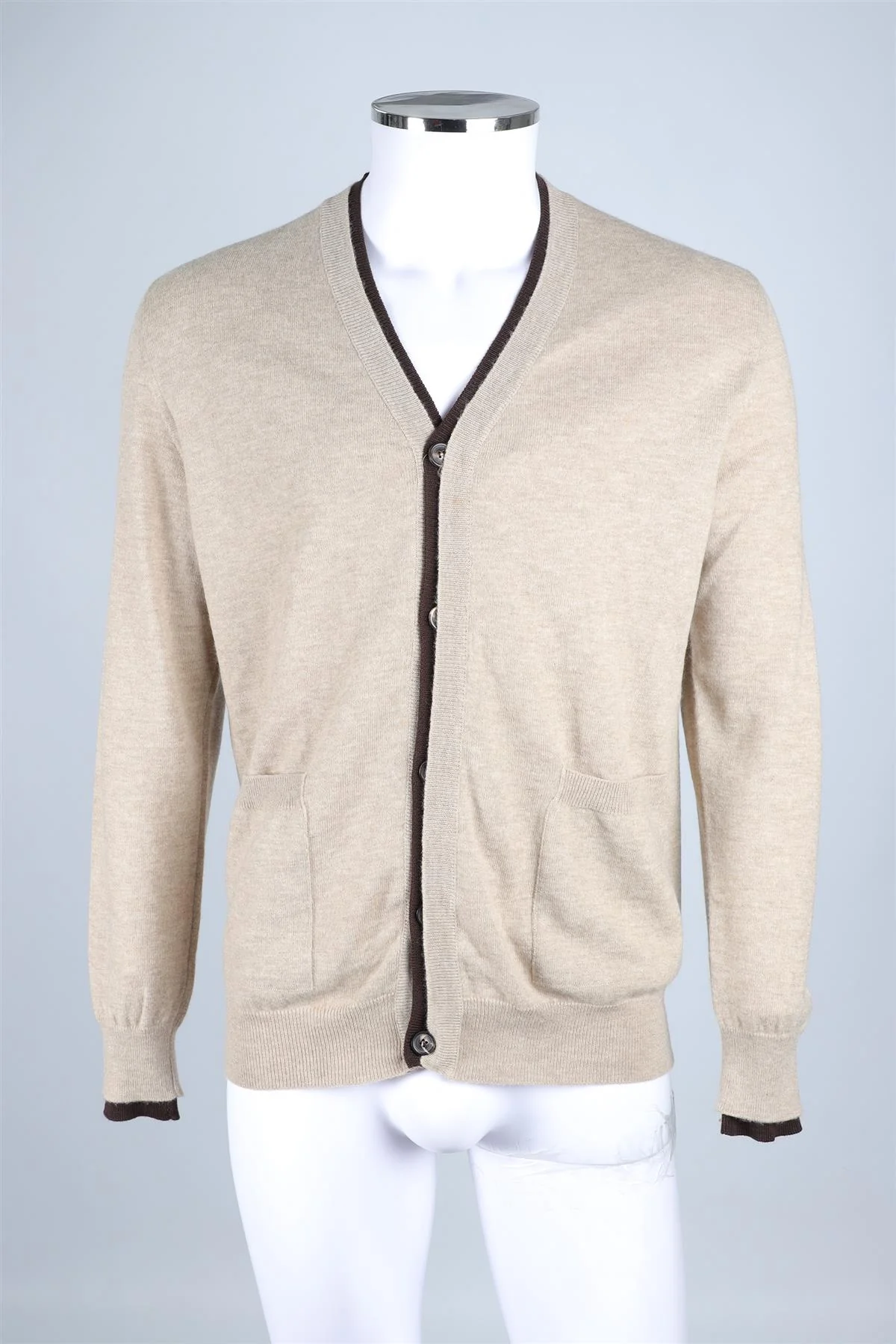 MAISON MARGIELA BEIGE MEN'S WOOL CARDIGAN SMALL - Image 2