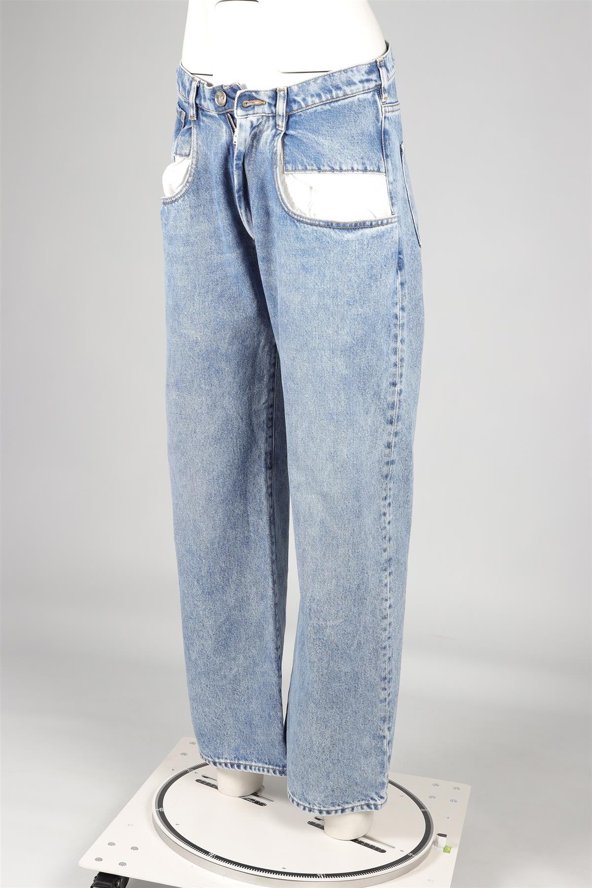 MAISON MARGIELA BLUE HIGH RISE STRAIGHT LEG JEANS IT 40 UK 8 - Image 3