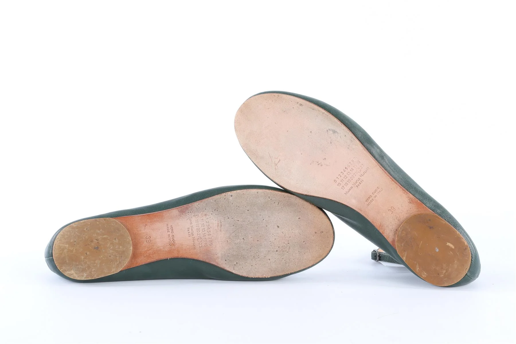 MAISON MARGIELA GREEN LEATHER BALLET FLATS EU 39 UK 6 US 9 - Image 6