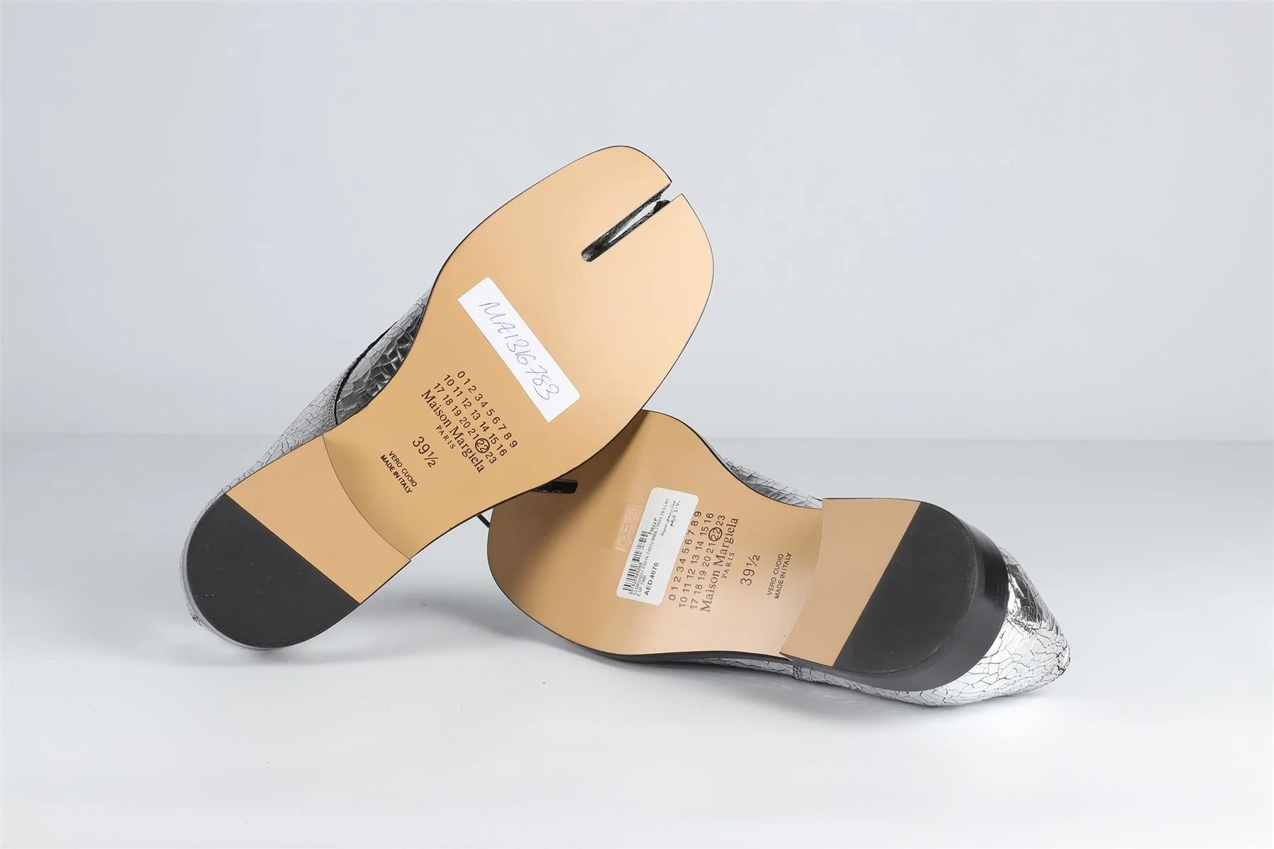 MAISON MARGIELA SILVER TABI LEATHER LOAFERS EU 39.5 UK 6.5 US 9.5 - Image 6