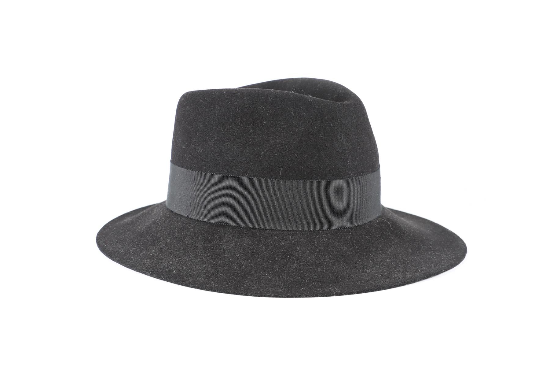 MAISON MICHEL BLACK WOOL HAT MEDIUM - Image 2