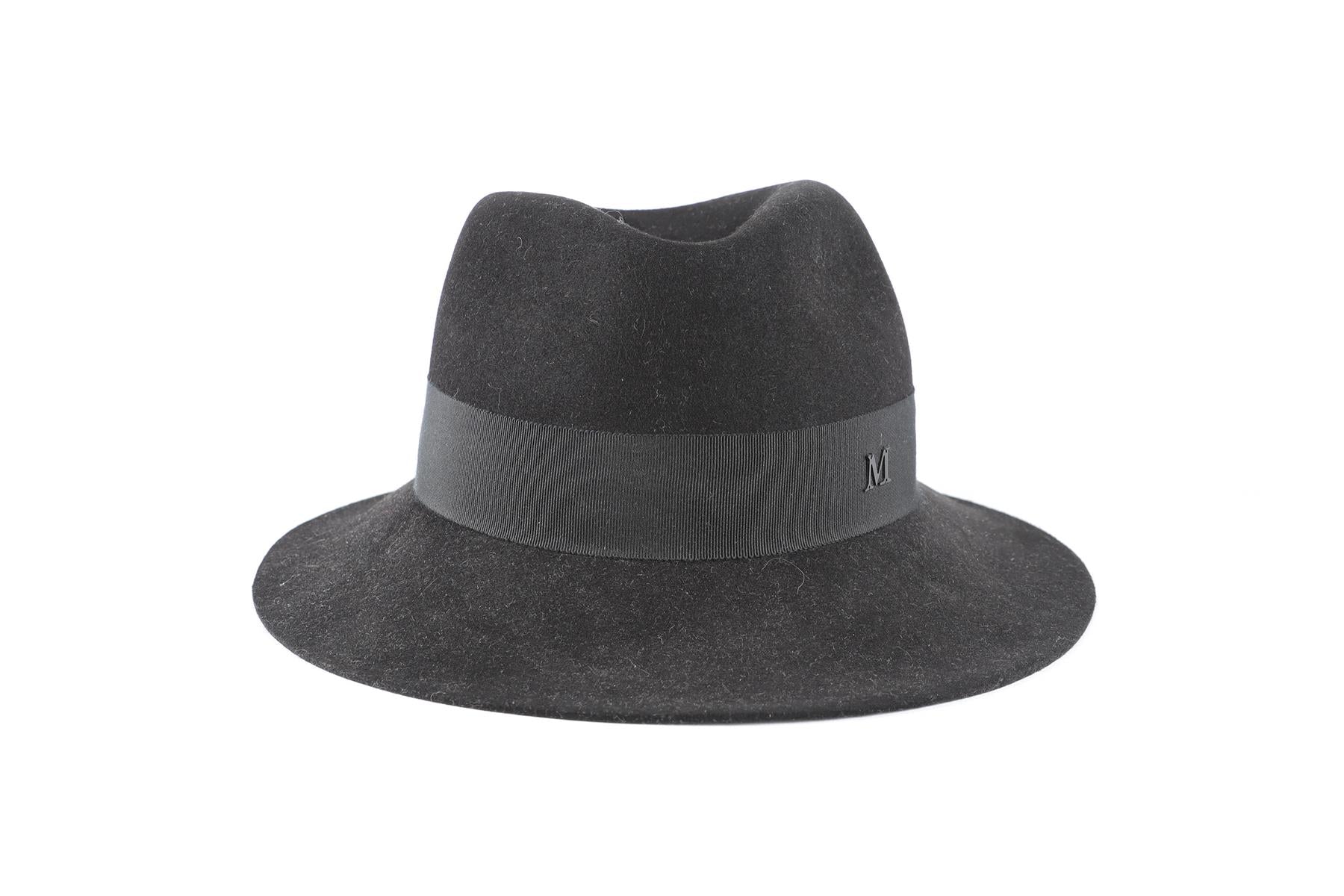 MAISON MICHEL BLACK WOOL HAT MEDIUM - Image 3