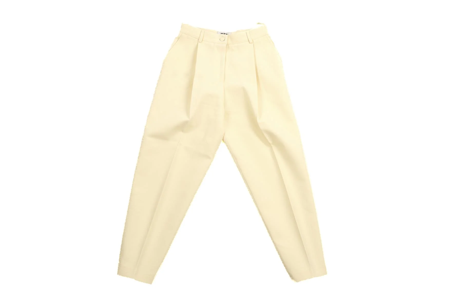 MAISON RABIH KAYROUZ CREAM COTTON STRAIGHT LEG PANTS IT 36 UK 4 - Image 2