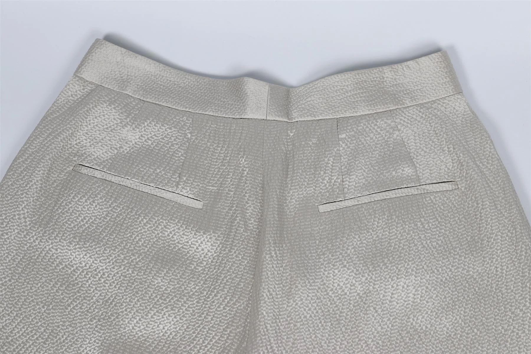MAIYET GREY SILK STRAIGHT LEG PANTS US 0 UK 4 - Image 5