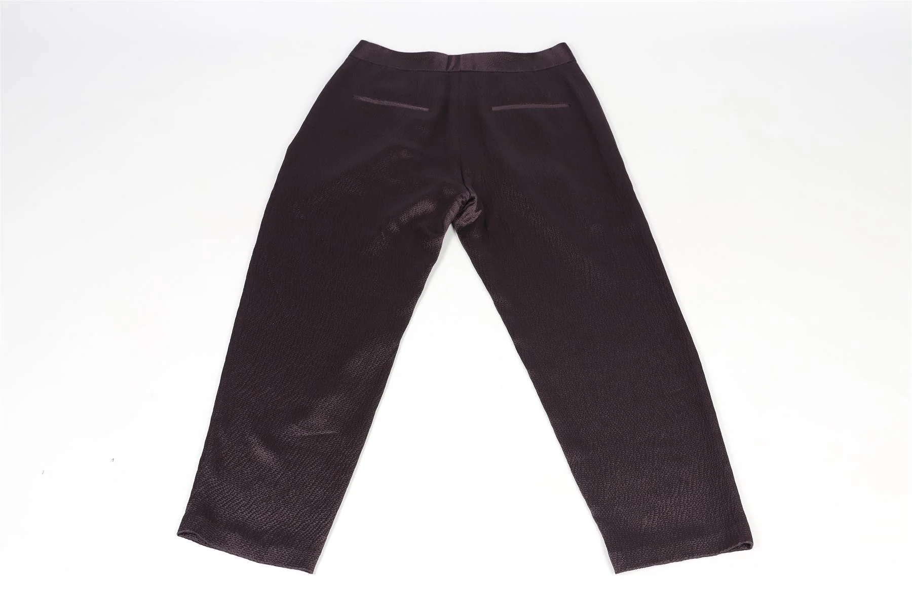 MAIYET NAVY SILK STRAIGHT LEG PANTS US 0 UK 4 - Image 4