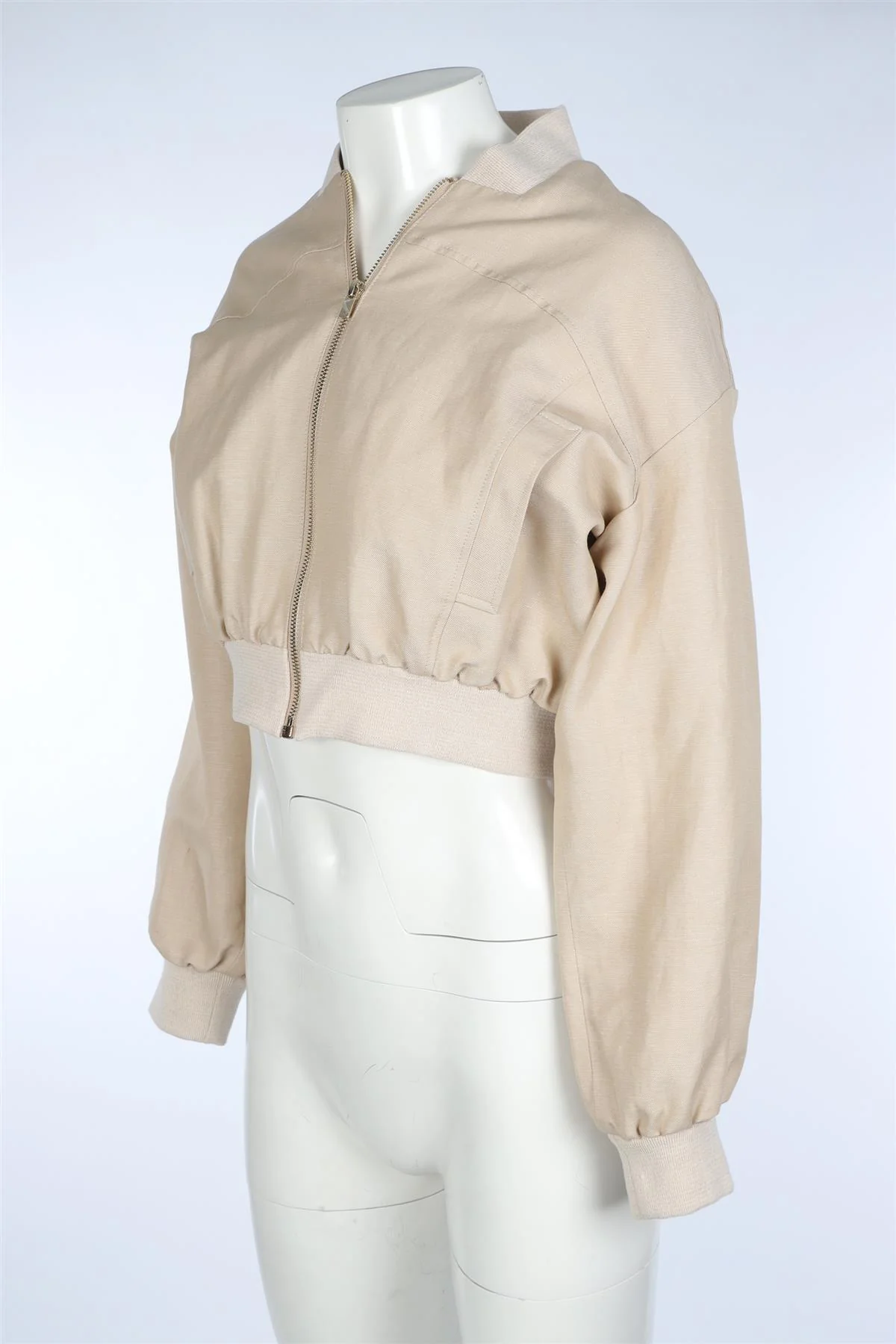 MAJE BEIGE COTTON JACKET FR 36 UK 8 - Image 3