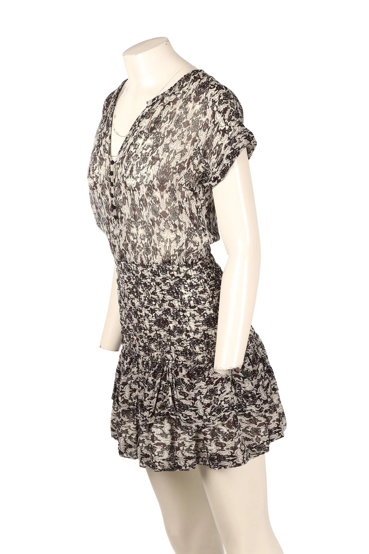 MAJE BLACK CREPE MINI DRESS FR 36 UK 8 - Image 3