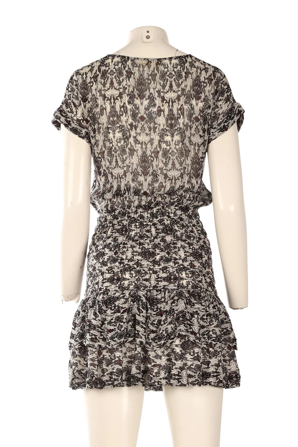 MAJE BLACK CREPE MINI DRESS FR 36 UK 8 - Image 4