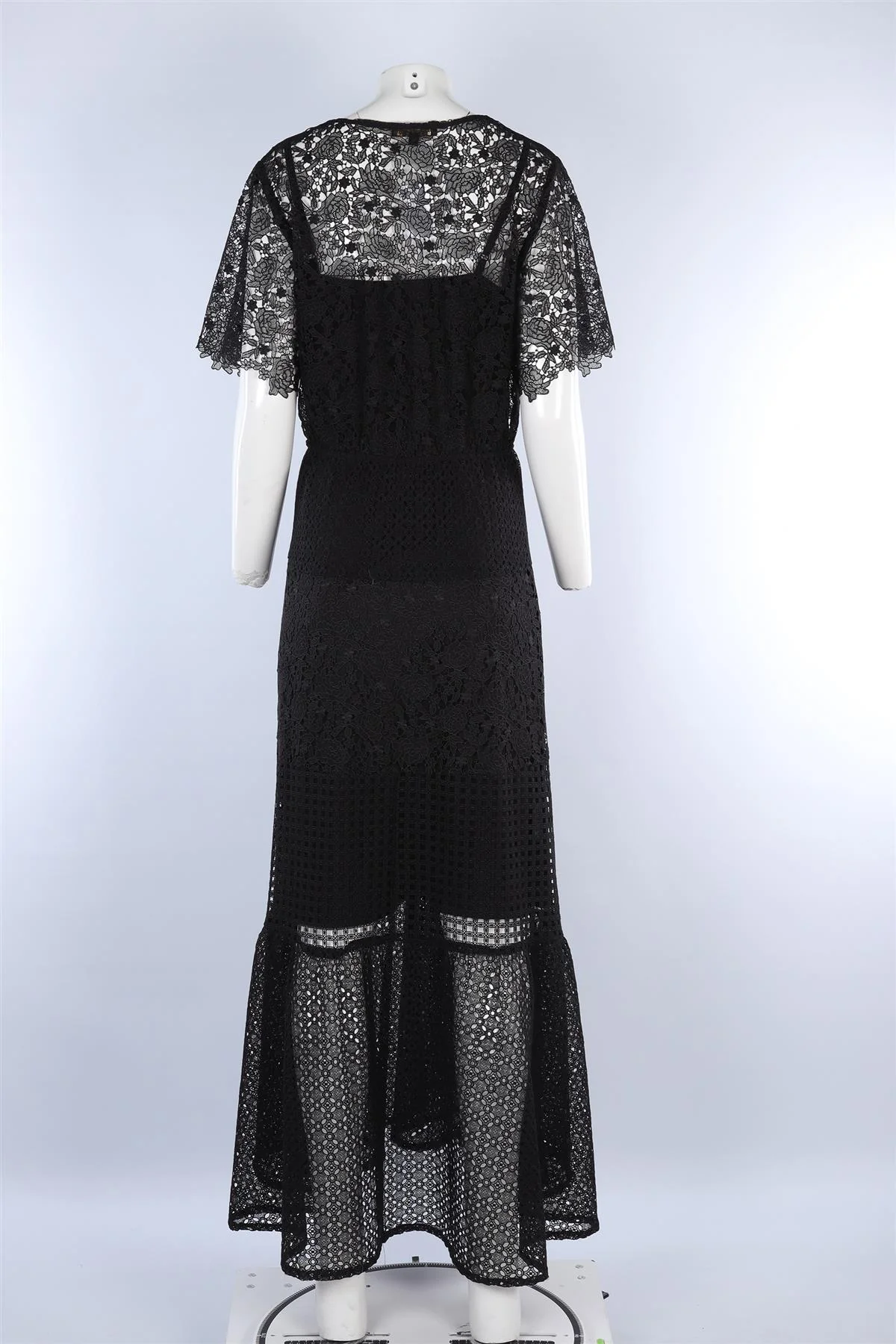 MAJE BLACK LACE MAXI DRESS UK 14 - Image 4