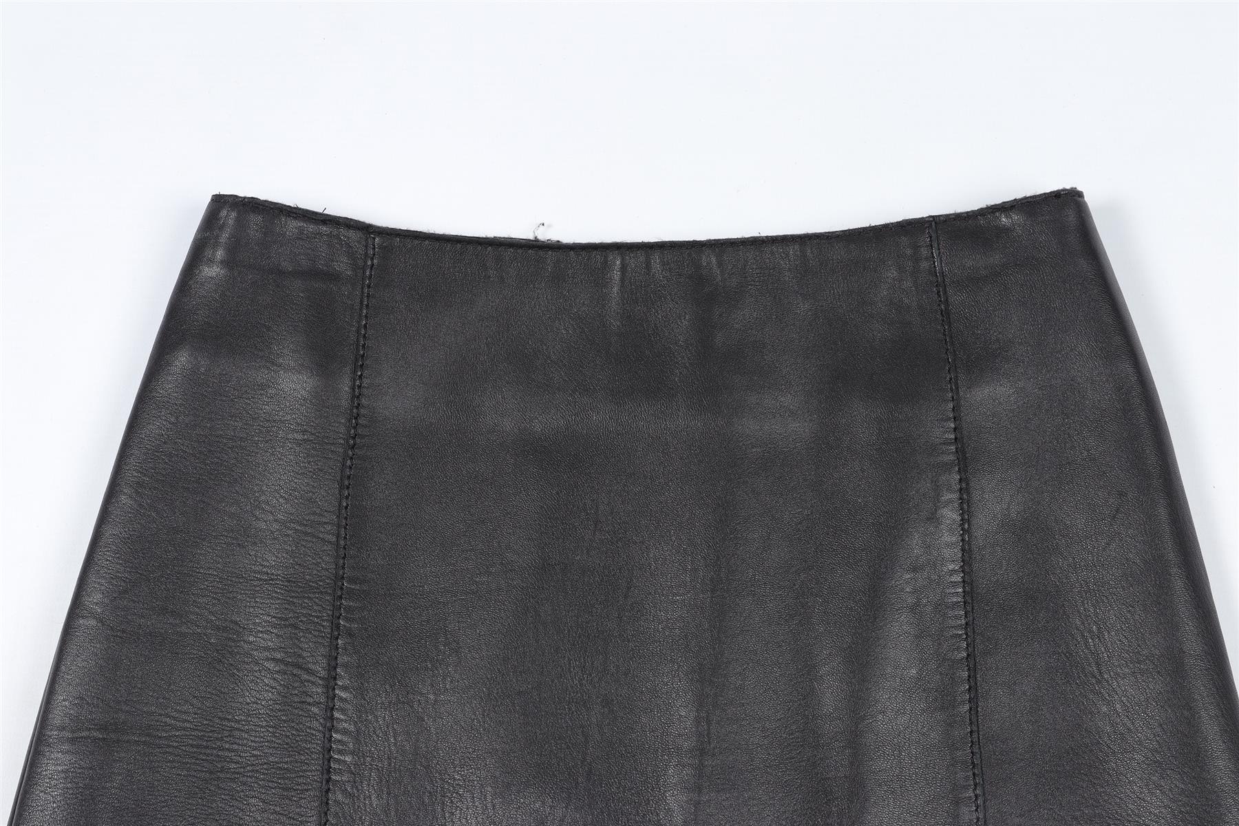 MAJE BLACK LEATHER MINI SKIRT FR 36 UK 8 - Image 3