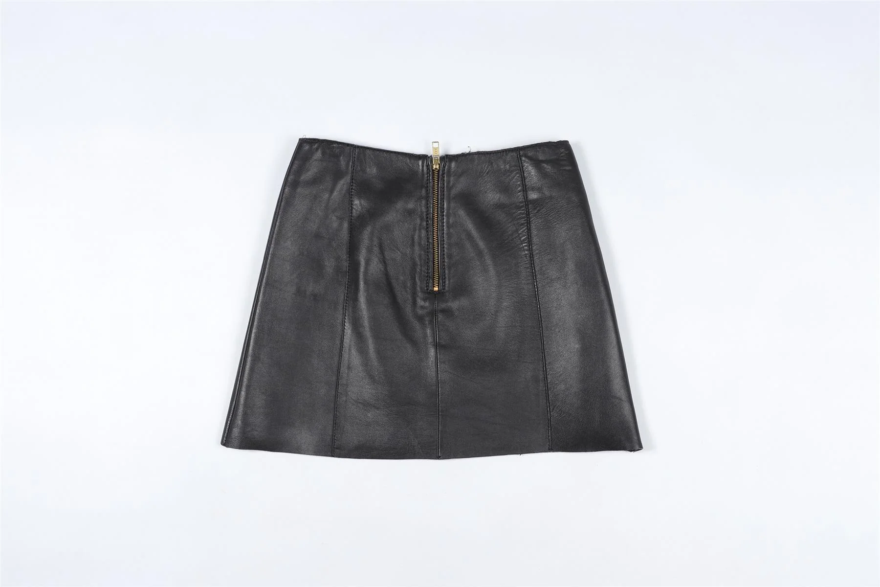 MAJE BLACK LEATHER MINI SKIRT FR 36 UK 8 - Image 4