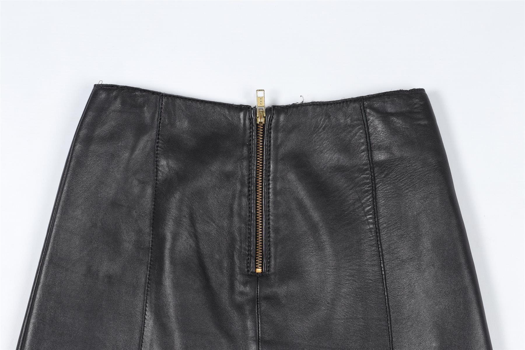 MAJE BLACK LEATHER MINI SKIRT FR 36 UK 8 - Image 5