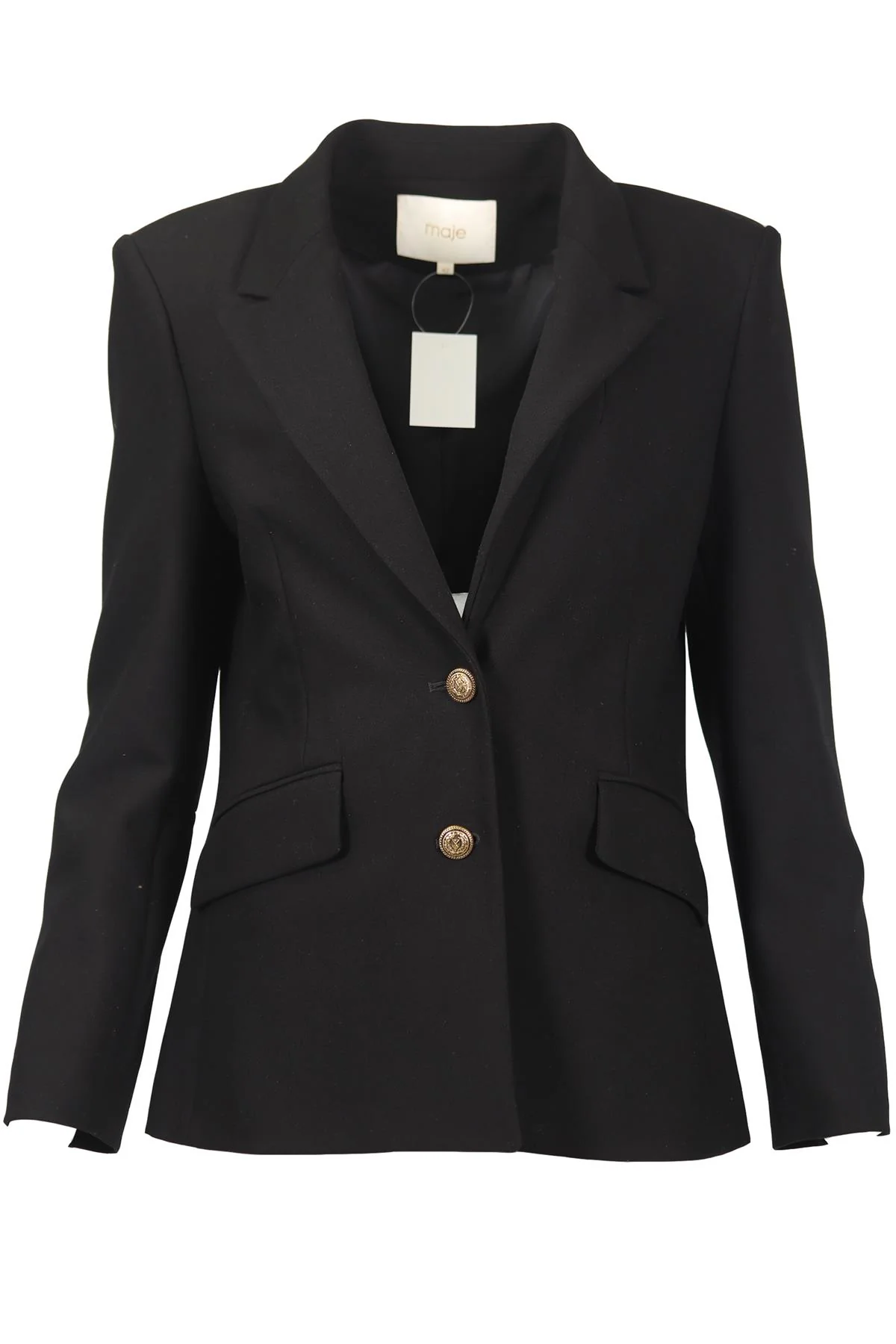 MAJE BLACK WOVEN BLAZER FR 42 UK 14 - Image 5