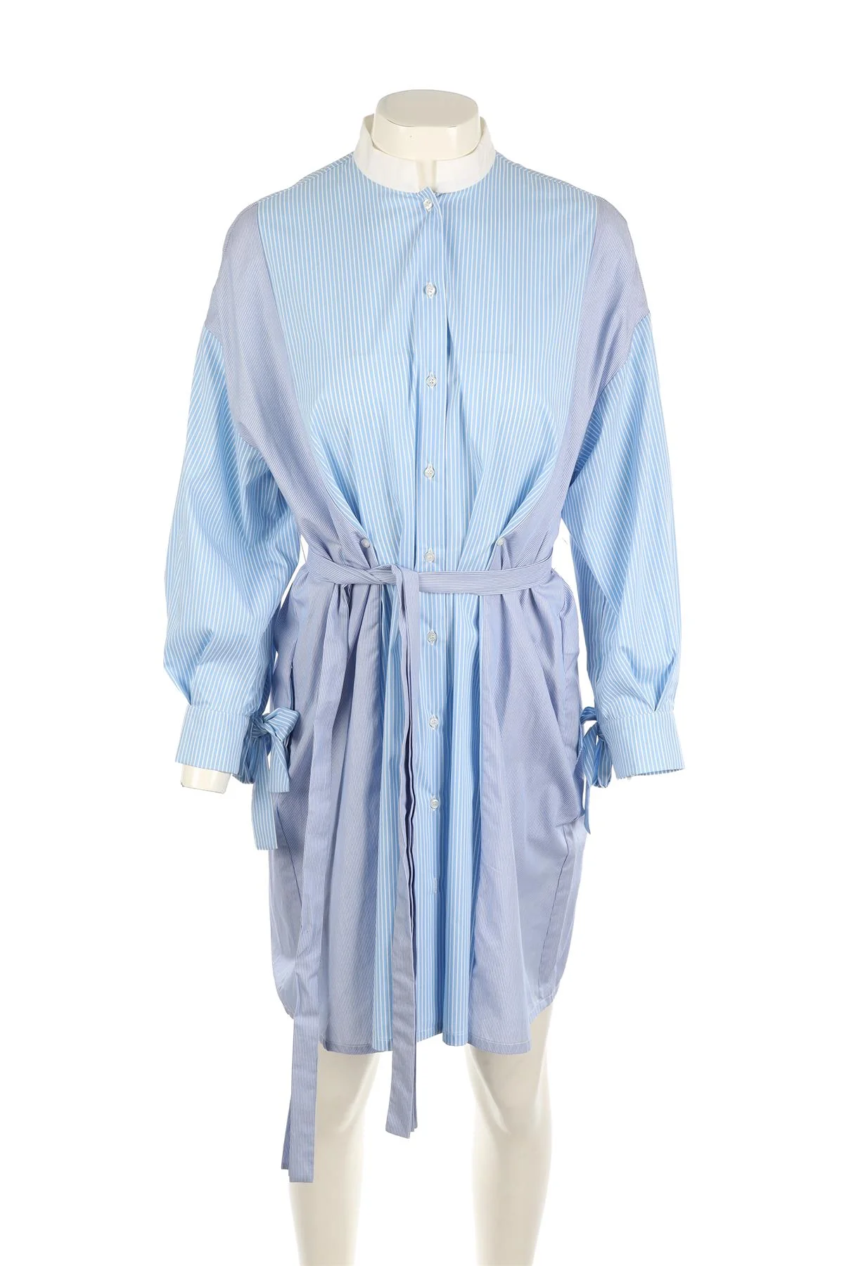 MAJE BLUE COTTON MINI DRESS 1 UK 8 - Image 2