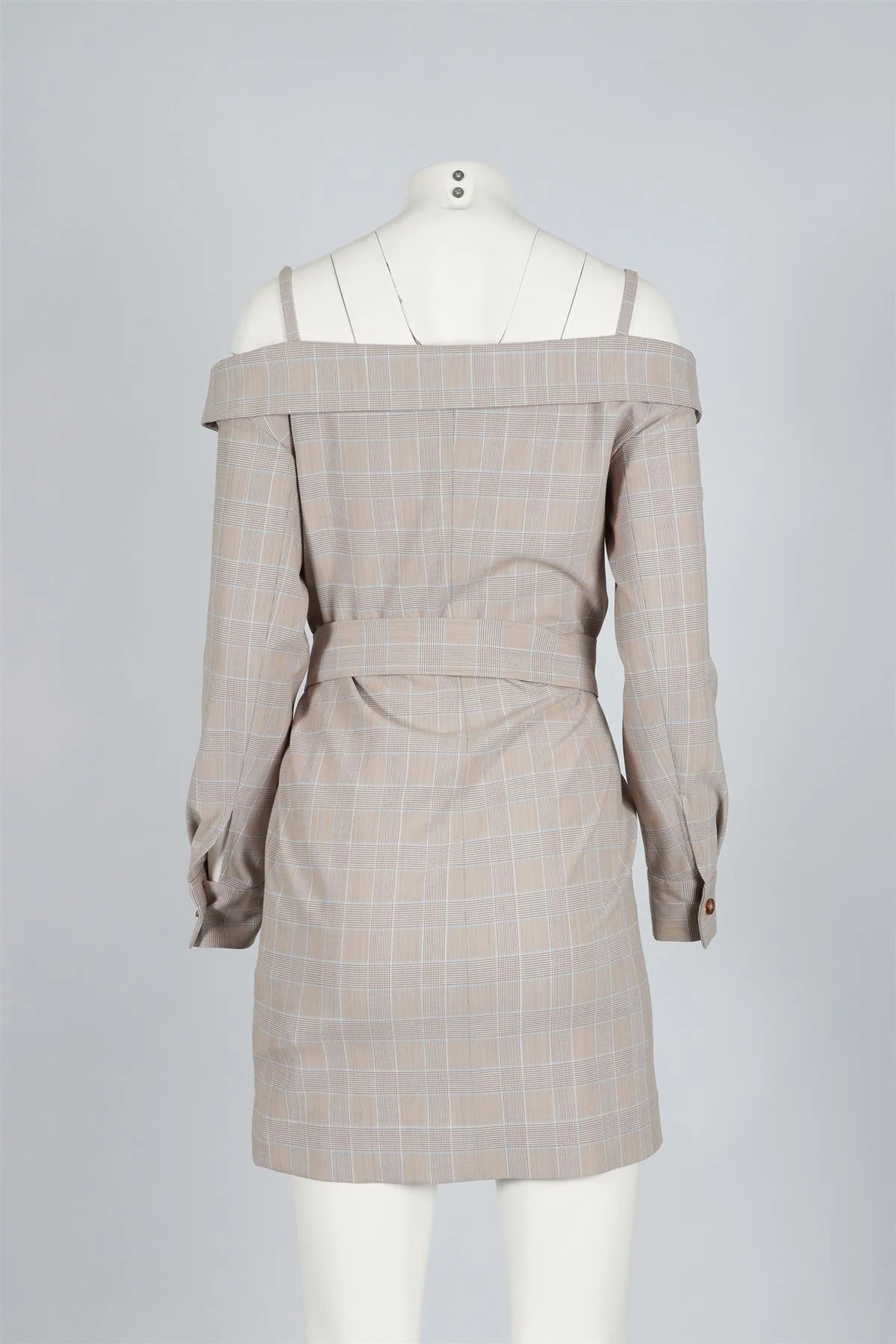 MAJE BROWN WOVEN MINI DRESS UK 8 - Image 4