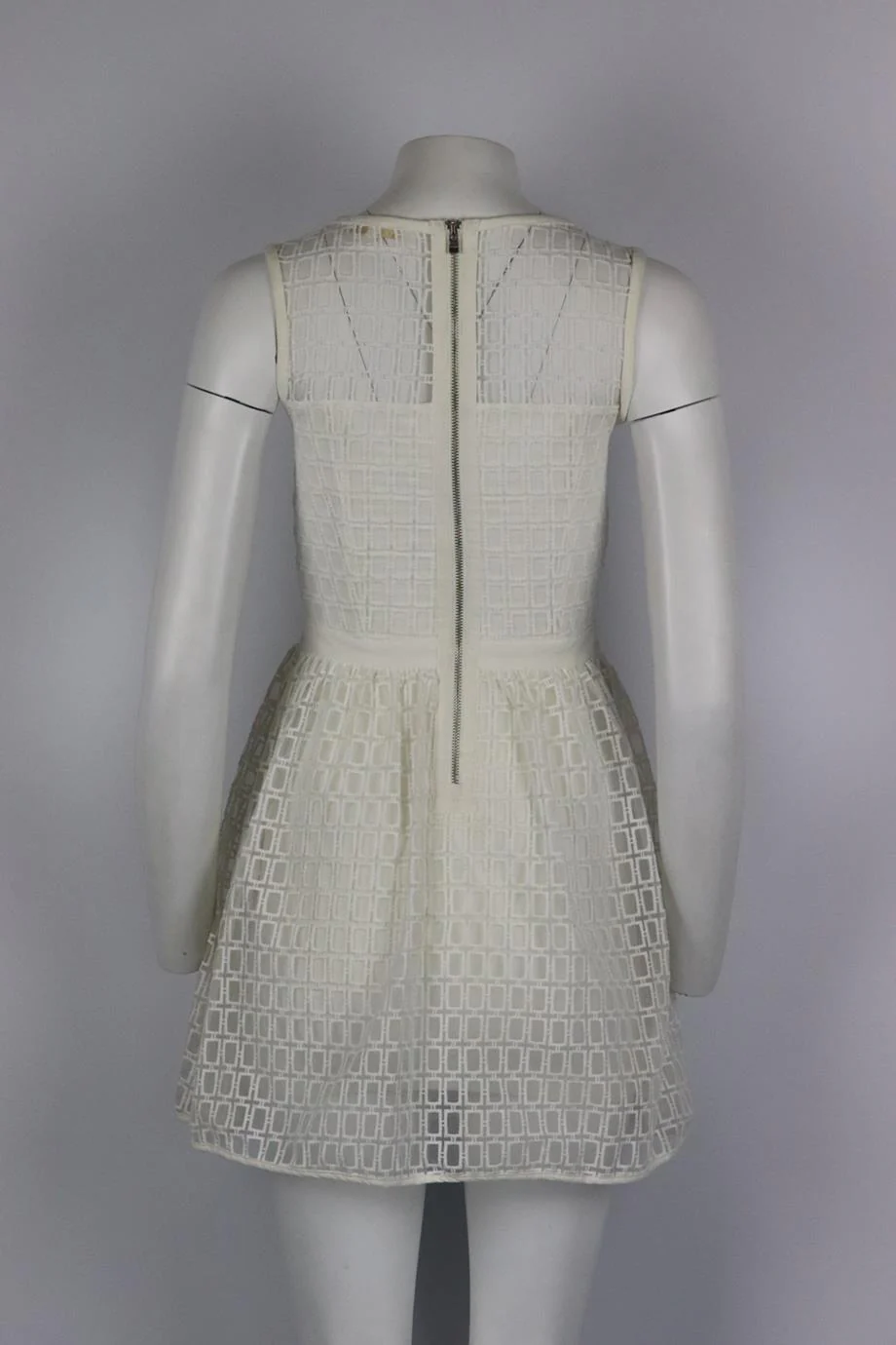 MAJE EMBROIDERED ORGANZA AND JERSEY MINI DRESS UK 8 - Image 4