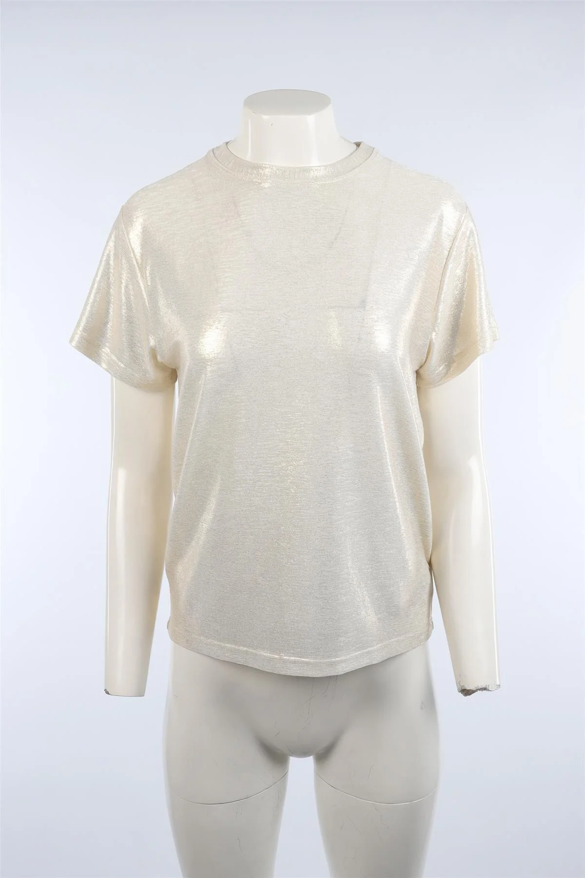 MAJE GOLD JERSEY T-SHIRT 0 UK 6 US 2 - Image 2