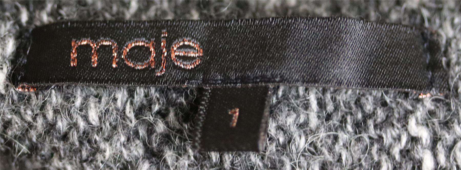 MAJE LEATHER SLEEVE KNIT CARDIGAN SMALL - Image 4
