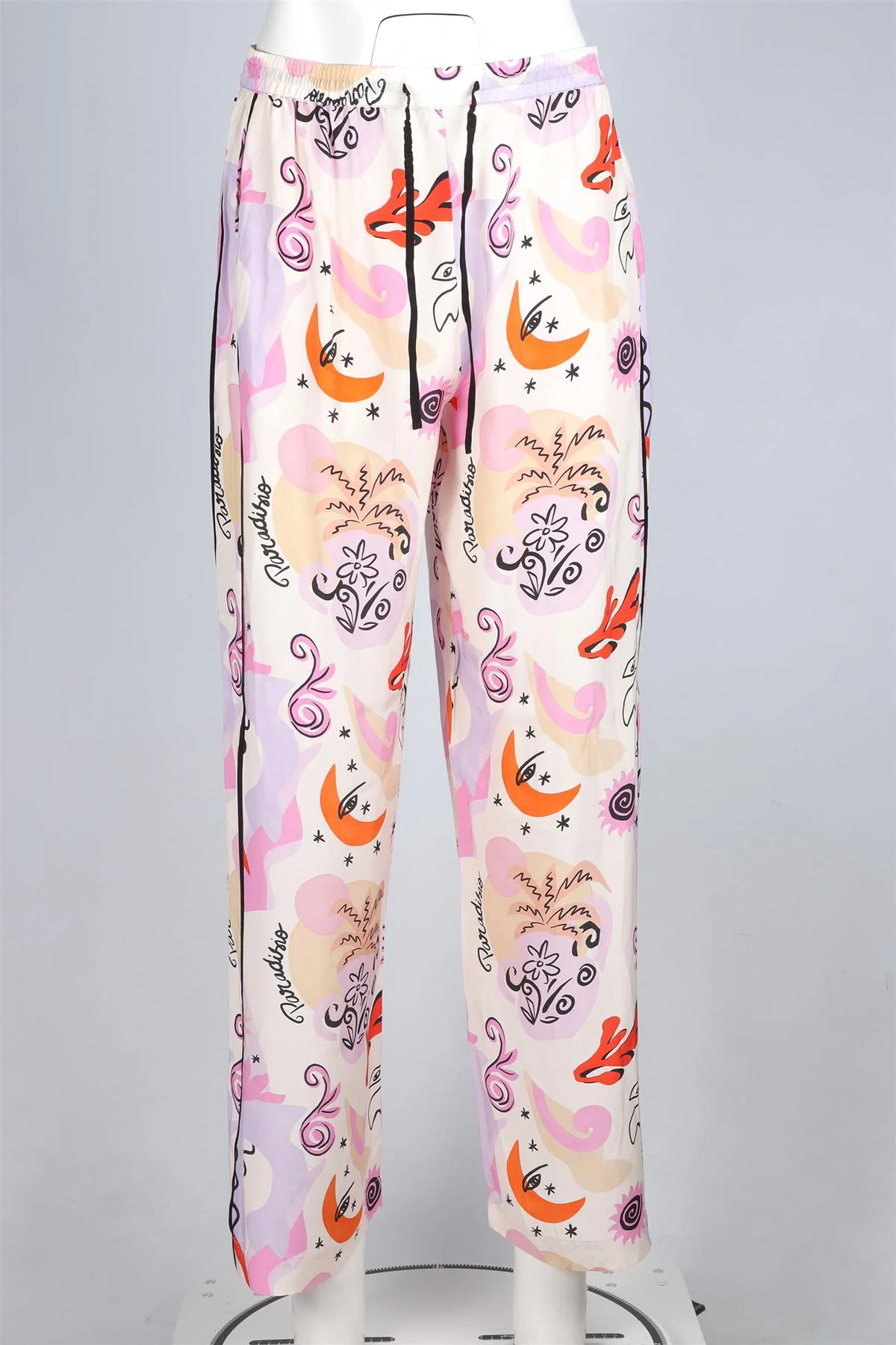MAJE MULTI SILK STRAIGHT LEG PANTS MEDIUM - Image 2