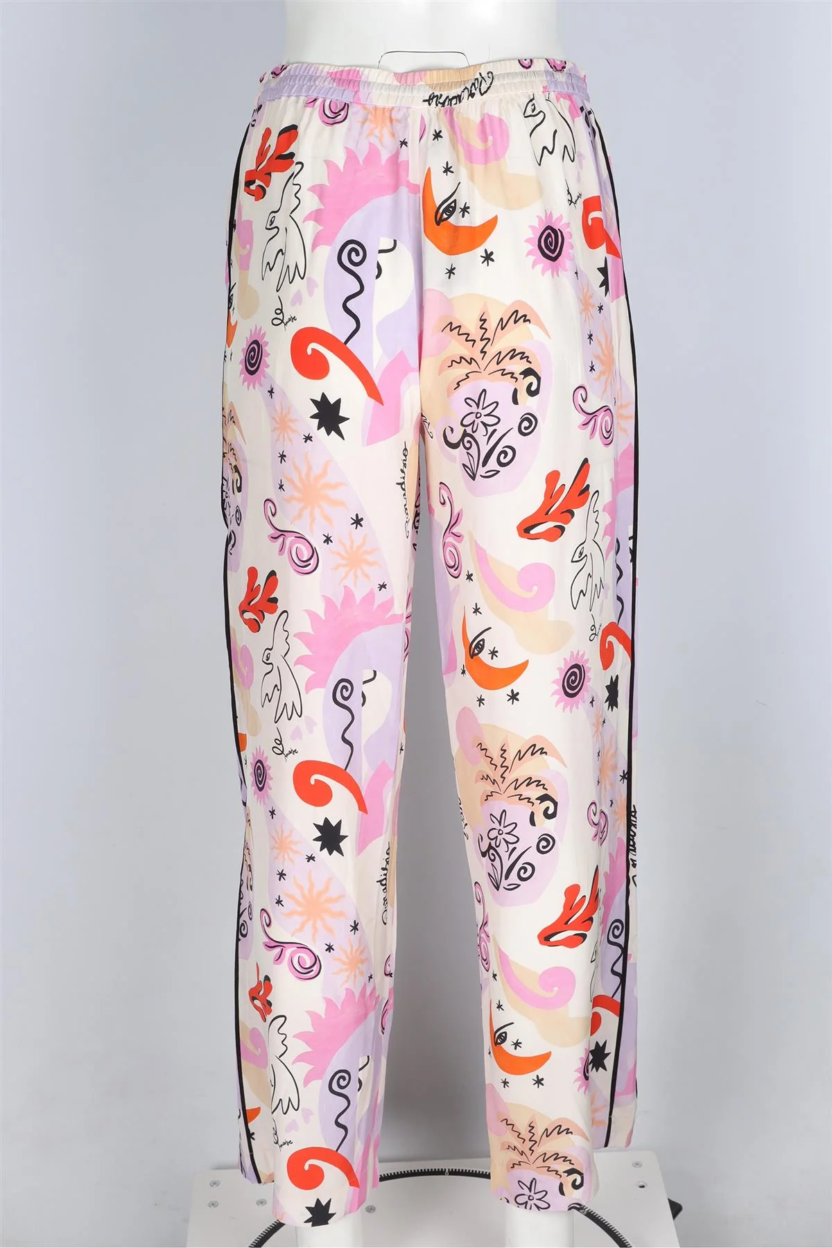 MAJE MULTI SILK STRAIGHT LEG PANTS MEDIUM - Image 4