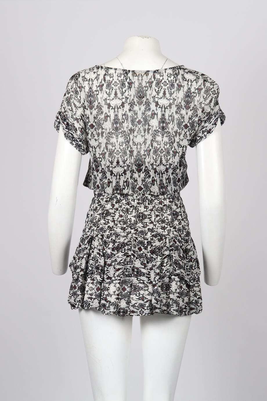 MAJE PRINTED CREPE MINI DRESS UK 8 - Image 4