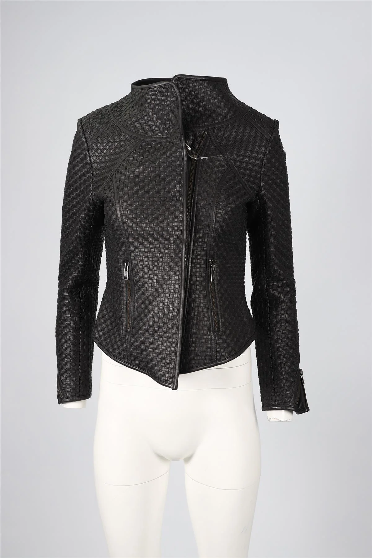 MALIKA RAJANI BLACK LEATHER JACKET SMALL - Image 2