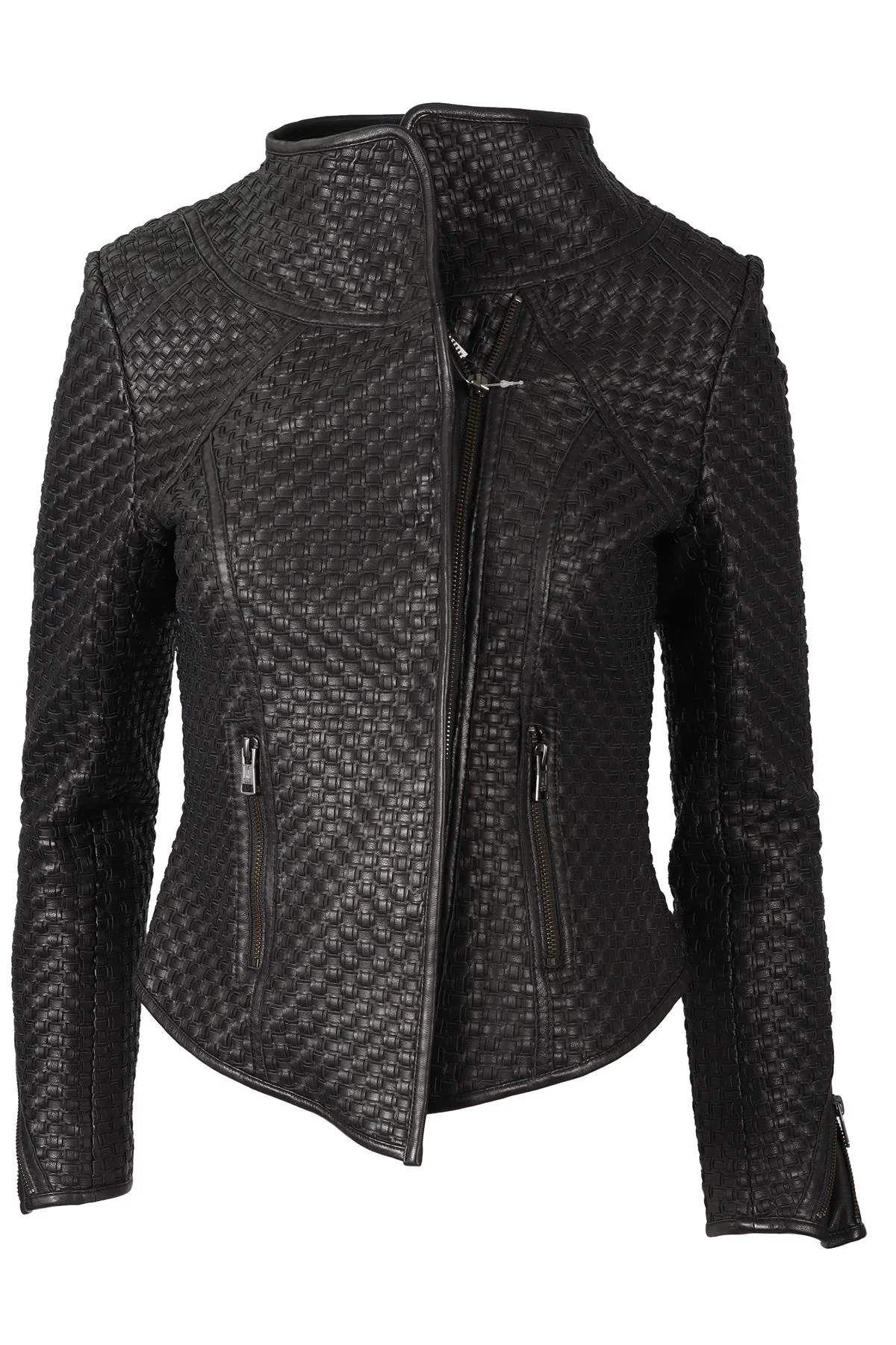 MALIKA RAJANI BLACK LEATHER JACKET SMALL - Image 5