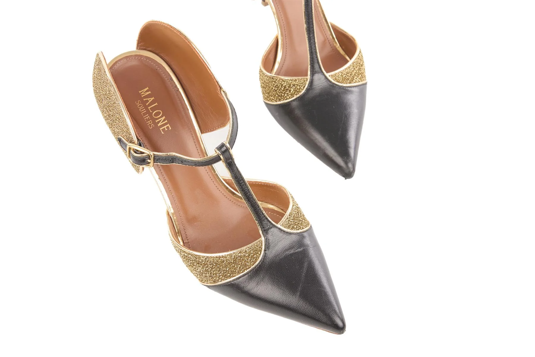 MALONE SOULIERS BLACK LEATHER MULES EU 39 UK 6 US 9 - Image 4