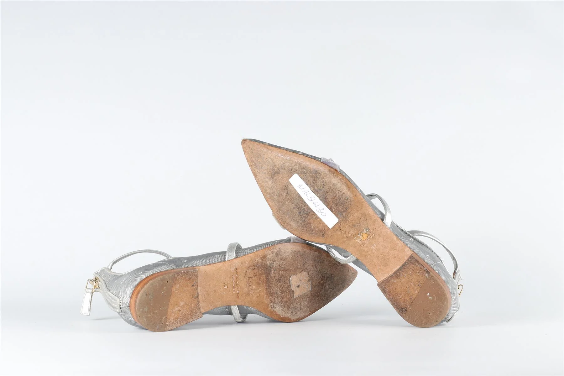 MALONE SOULIERS + ROY LUWOLT SILVER MESH BALLET FLATS EU 38 UK5 US 8 - Image 6