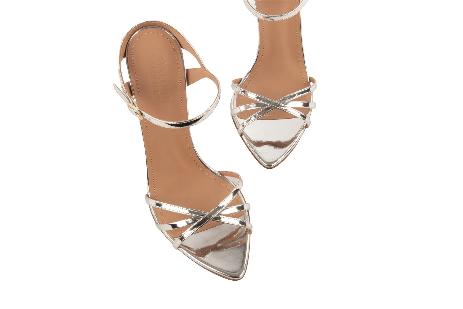 MALONE SOULIERS SILVER LEATHER MULES EU 39 UK 6 US 9 - Image 4