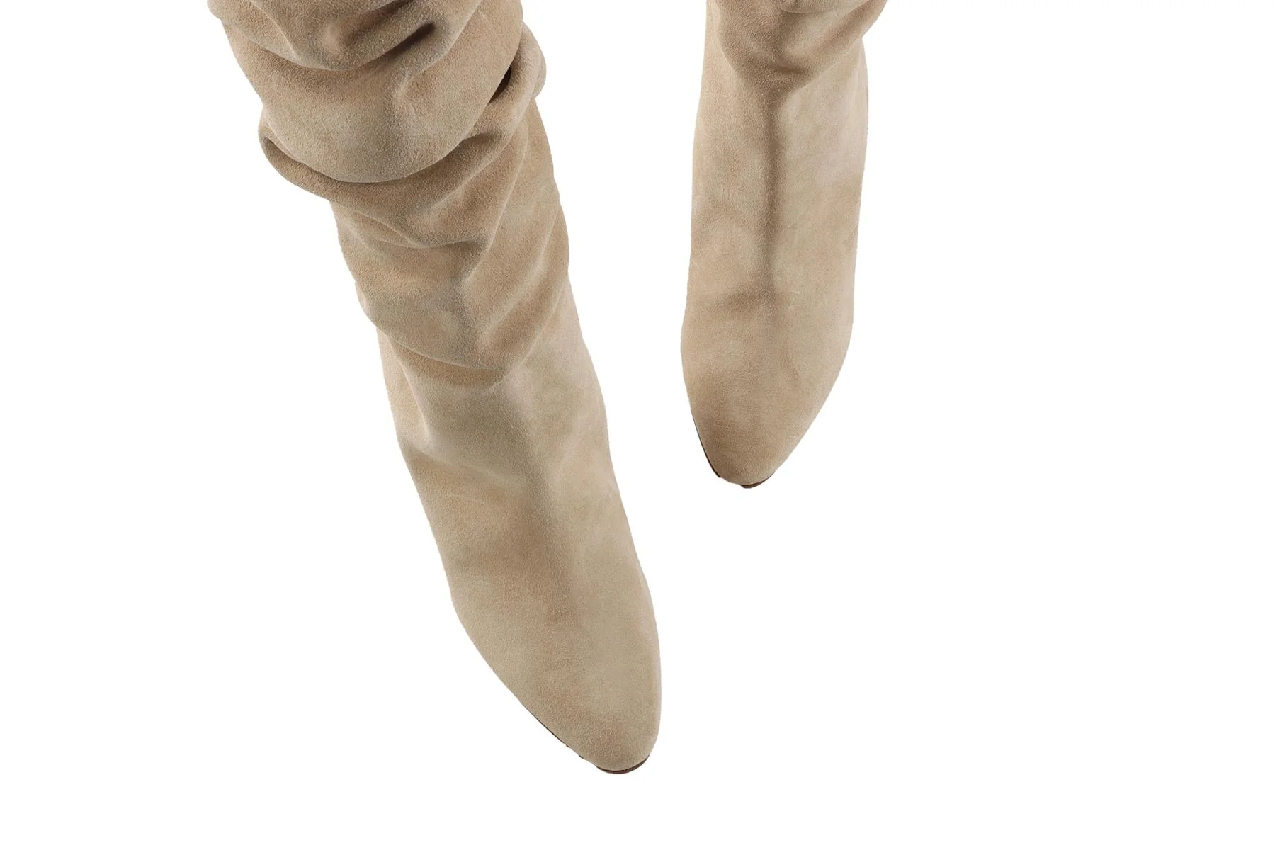 MANOLO BLAHNIK BEIGE SUEDE KNEE HIGH BOOTS  EU 38.5 UK 5.5 US 8.5 - Image 4