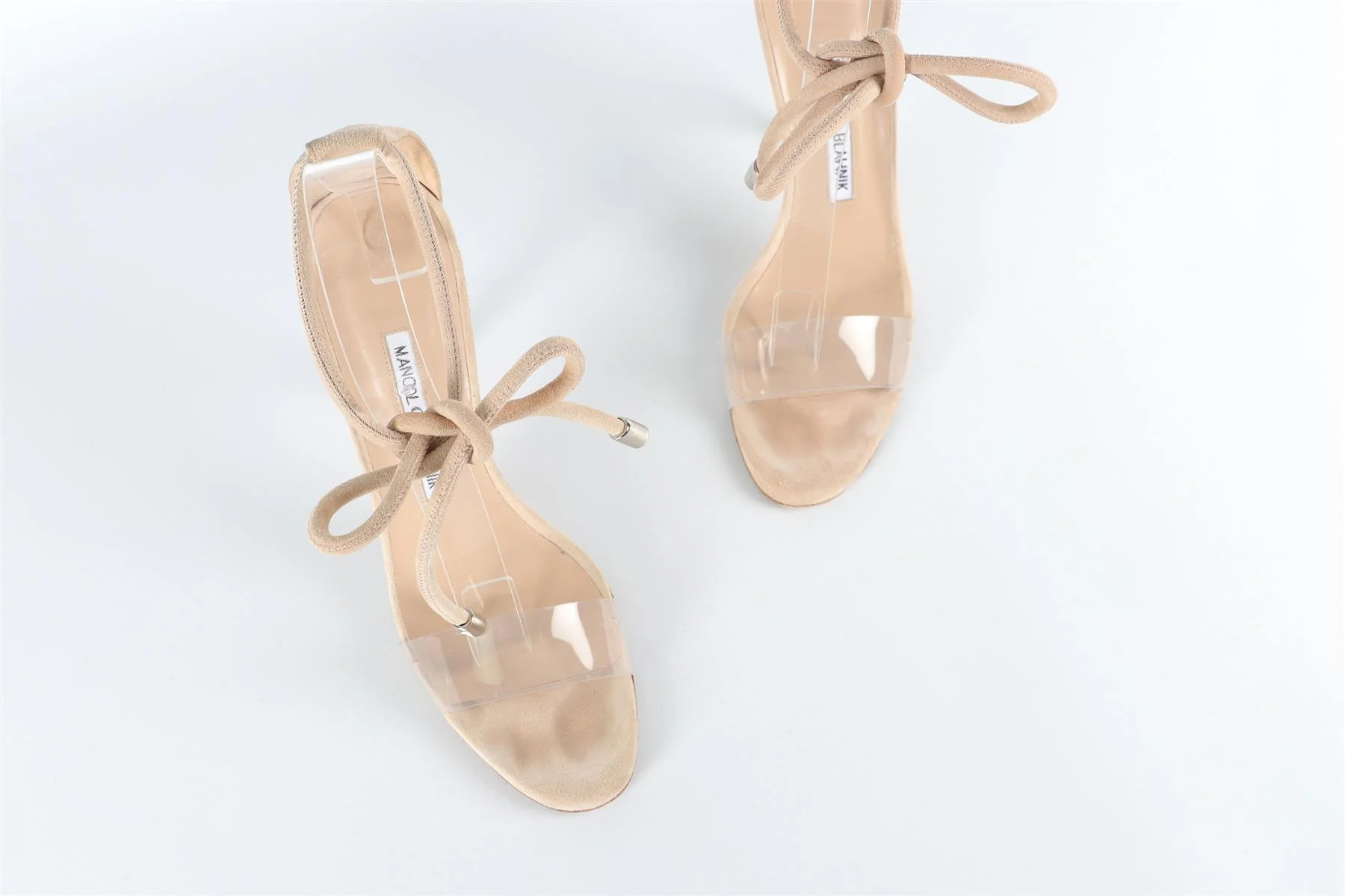 MANOLO BLAHNIK BEIGE SUEDE SANDALS EU 38 UK 5 US 8 - Image 4