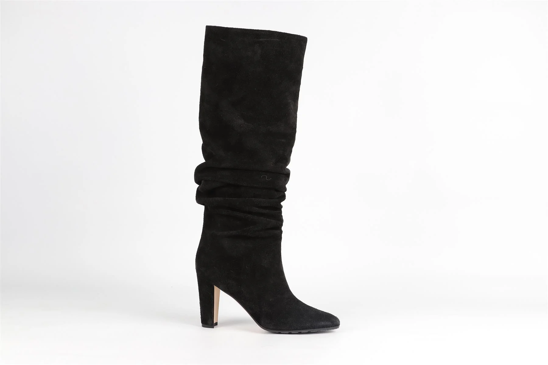 MANOLO BLAHNIK BLACK SUEDE KNEE HIGH BOOTS EU 38.5 UK 5.5 US 8.5 - Image 2