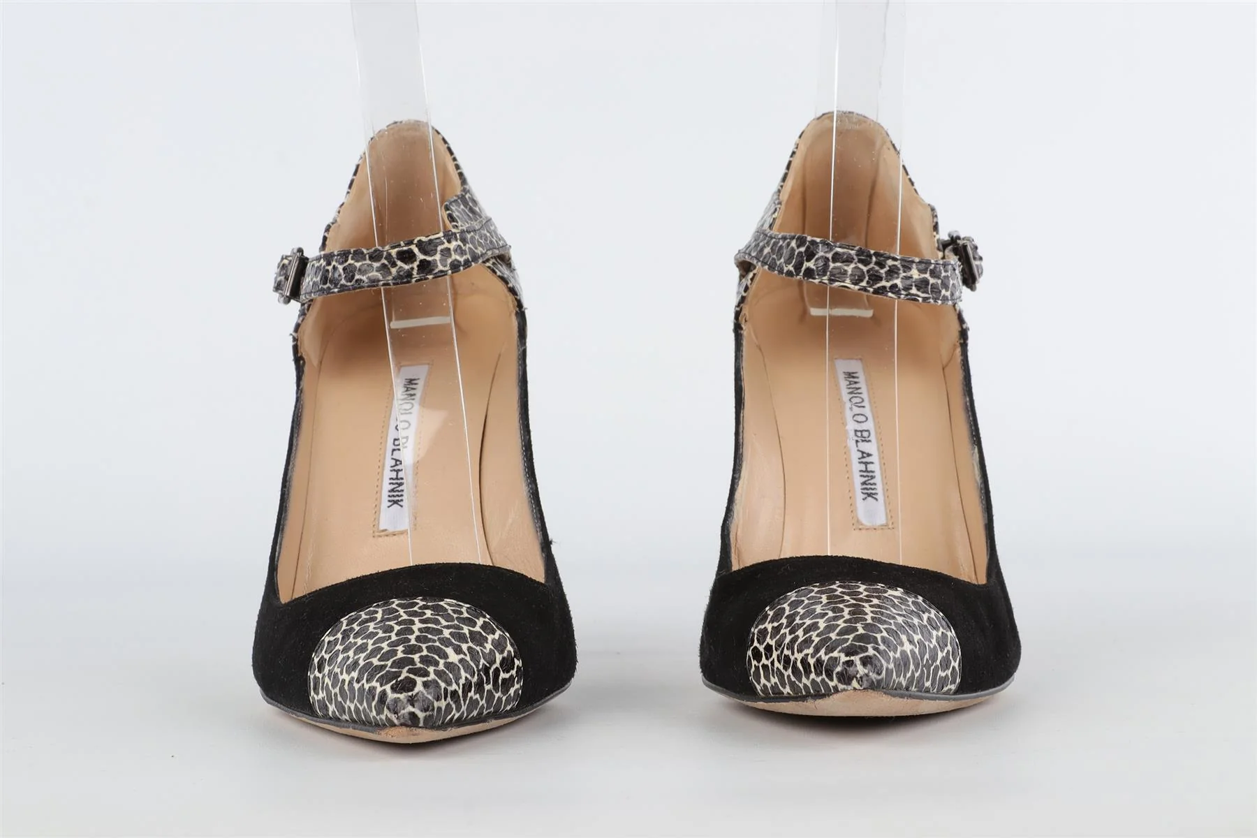 MANOLO BLAHNIK BLACK SUEDE PUMPS EU 37.5 UK 4.5 US 7.5 - Image 3